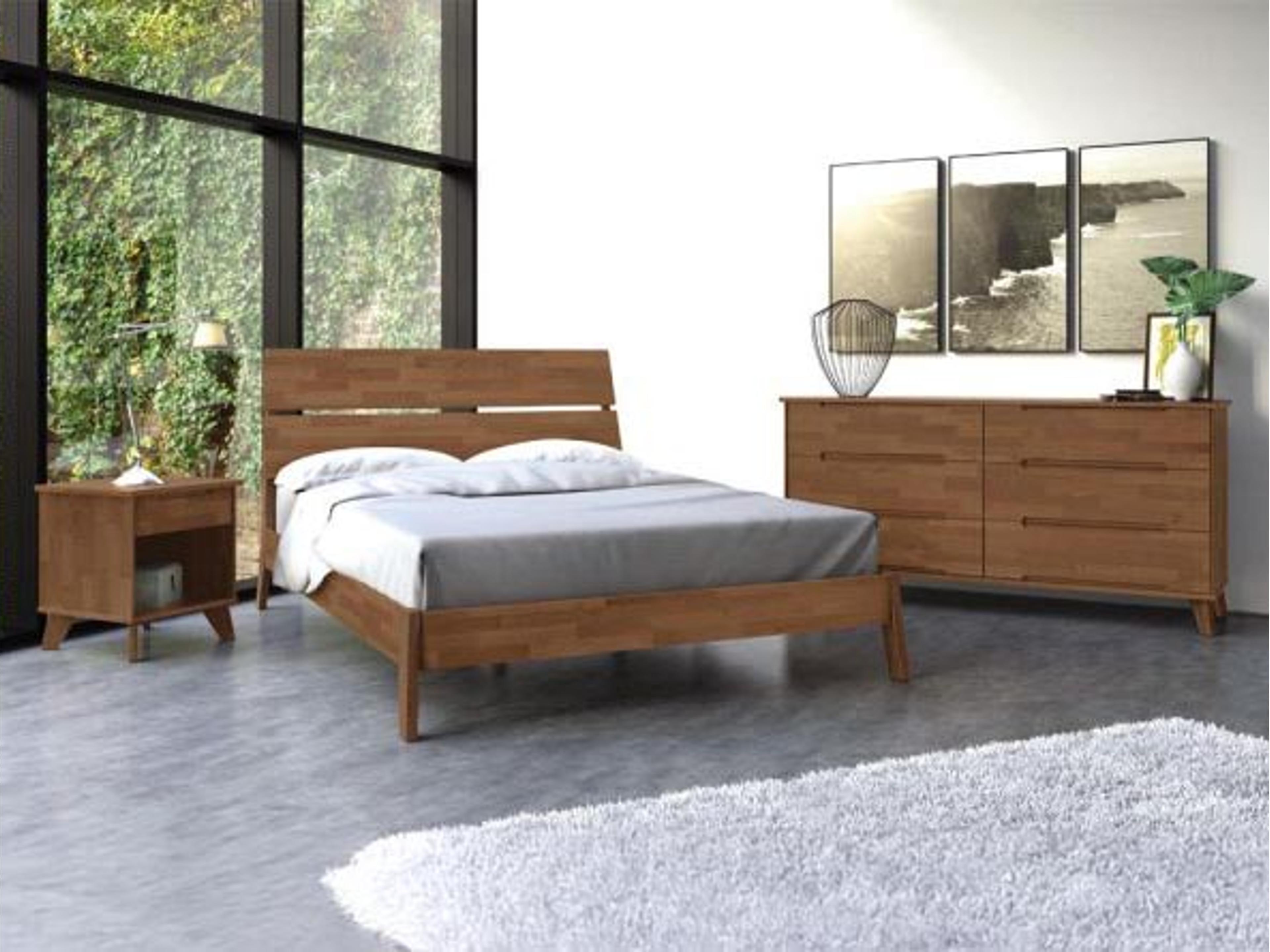 Copeland Linn Brown Solid Wood Twin Platform Bed