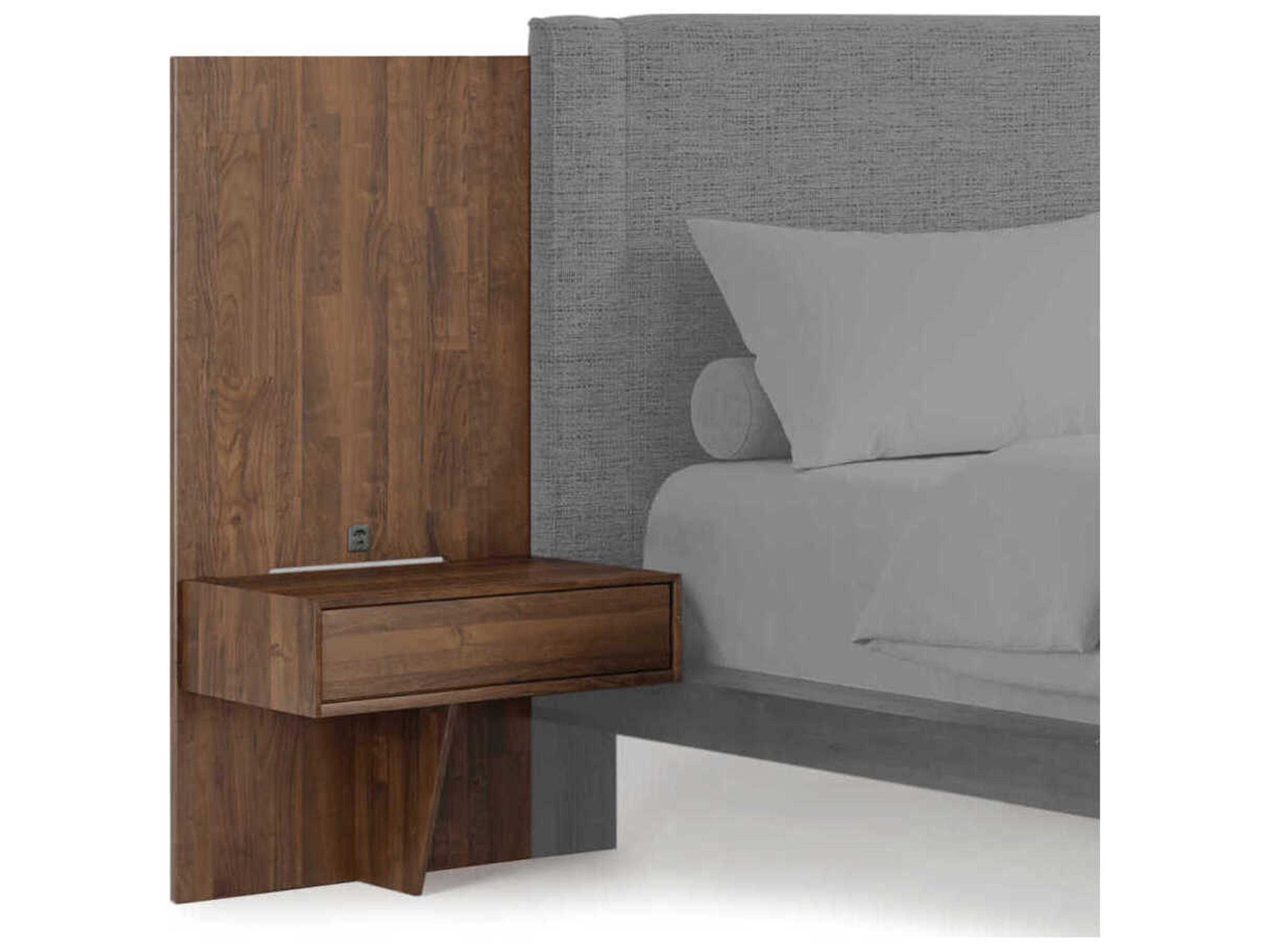 Savoy 1-Drawer Brown Walnut Wood Nightstand