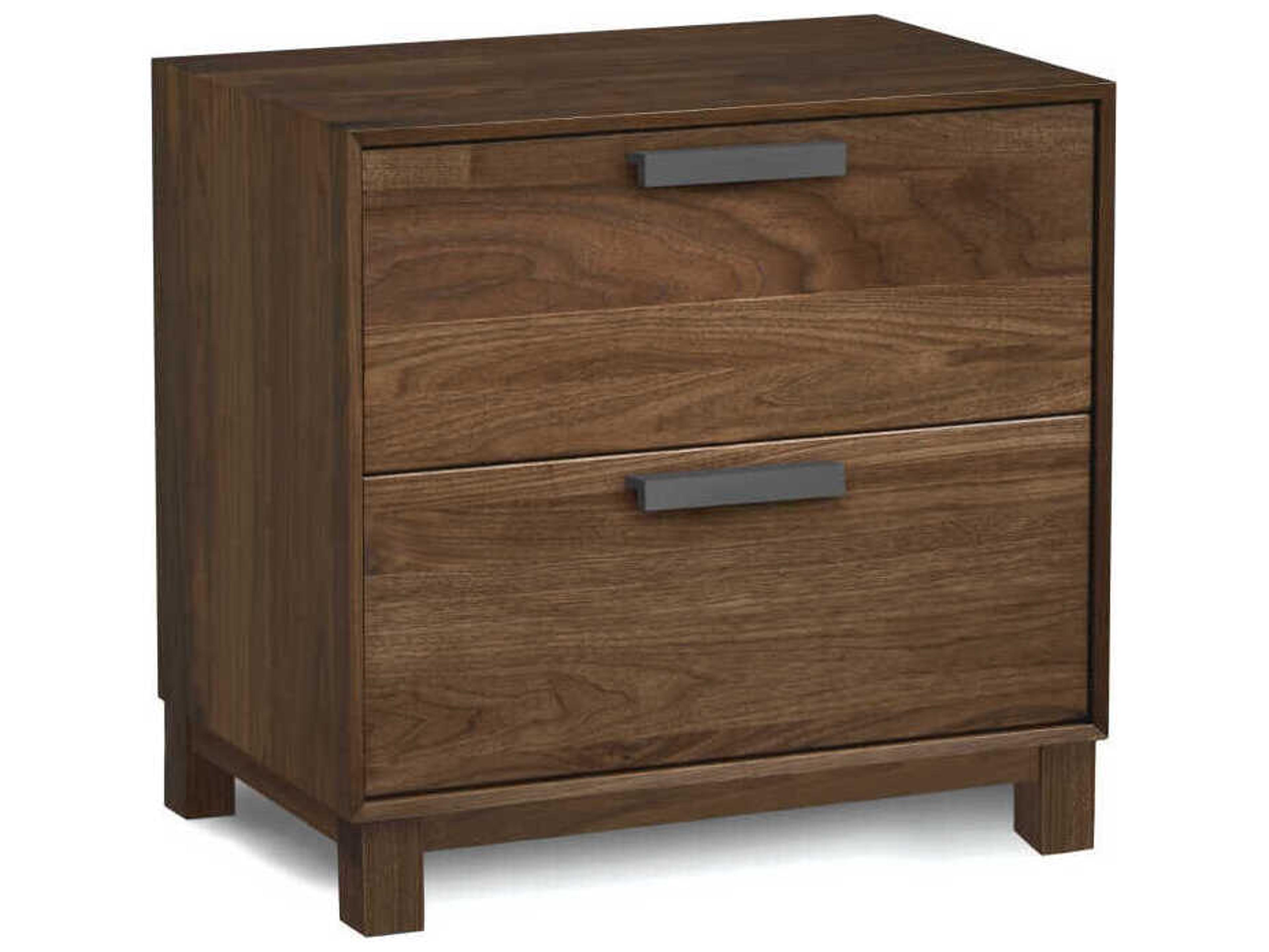 Savoy 2-Drawers Brown Walnut Wood Nightstand