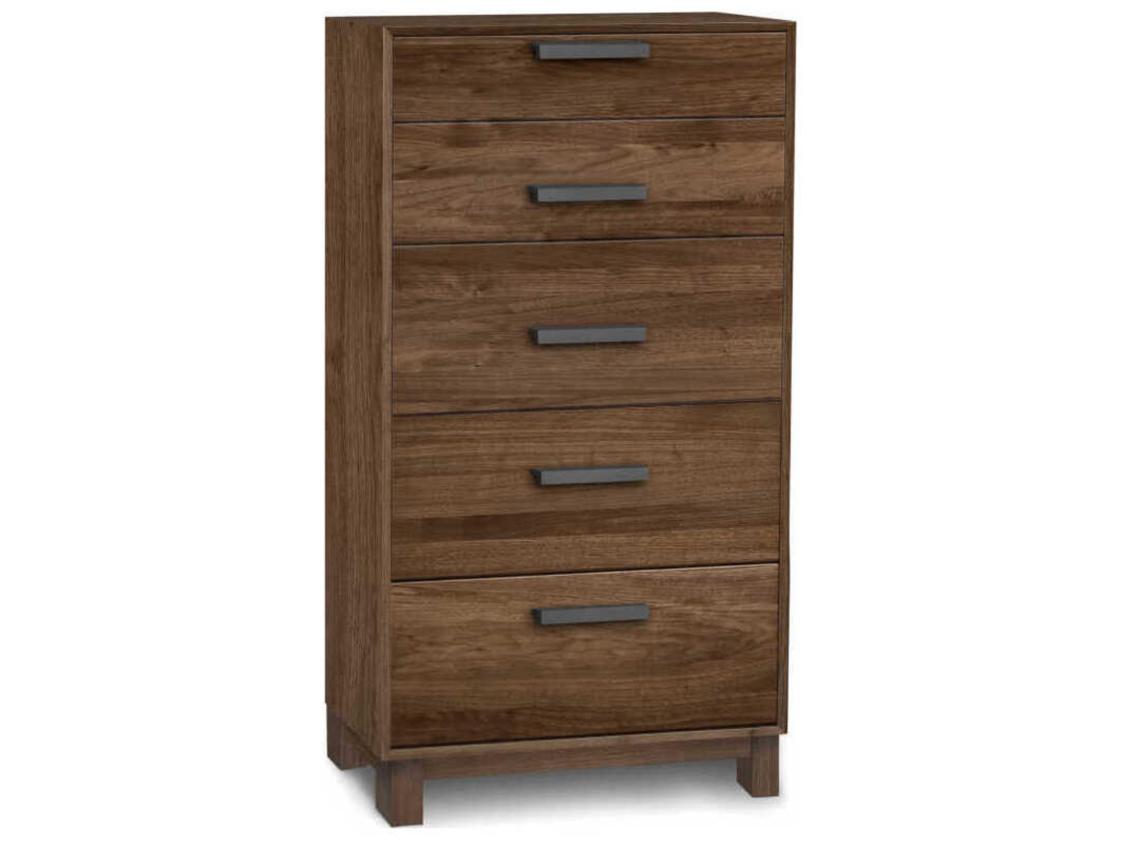 Savoy 5-Drawers Brown Walnut Wood Dresser
