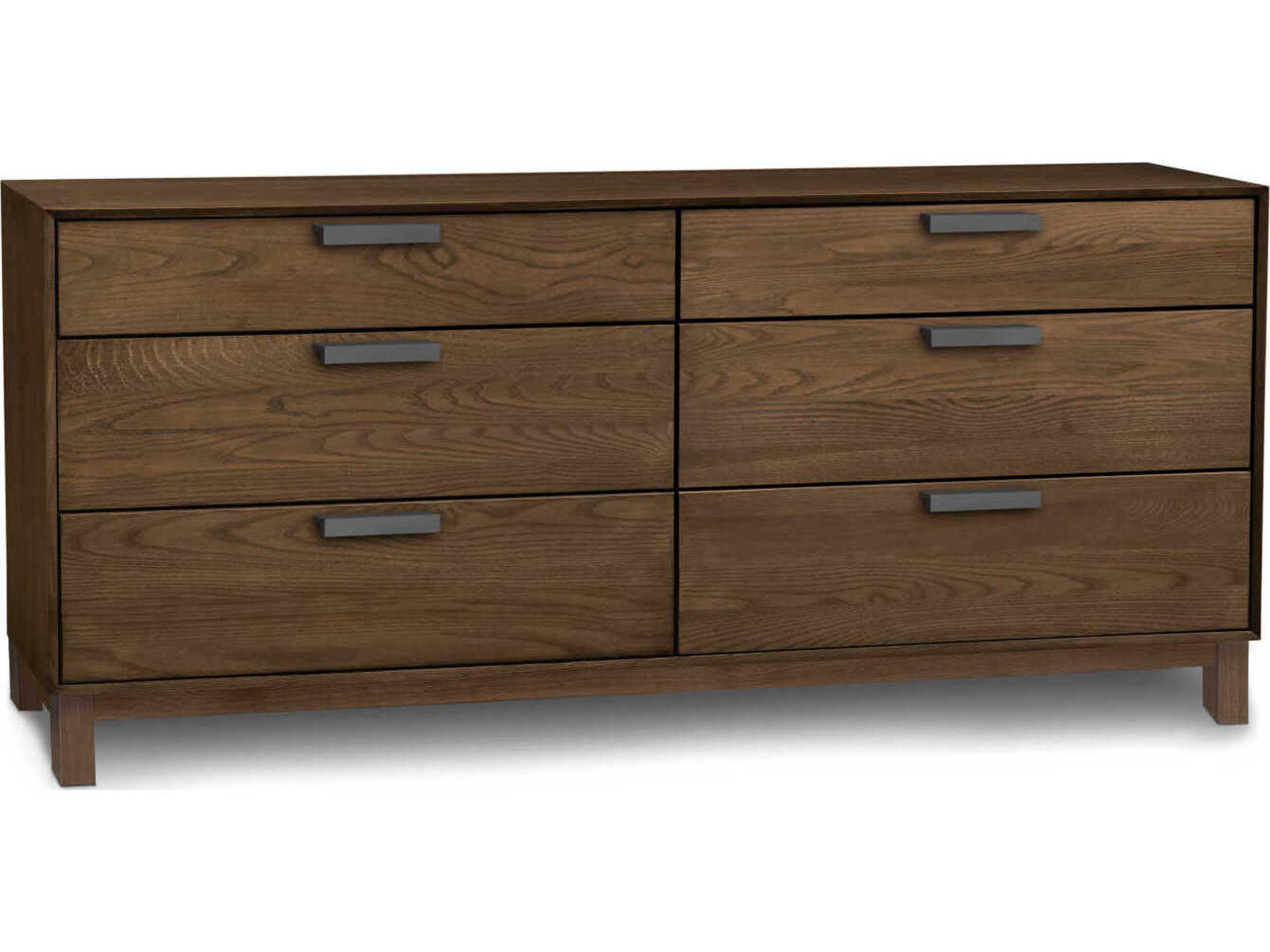 Savoy 6-Drawers Brown Walnut Wood Double Dresser