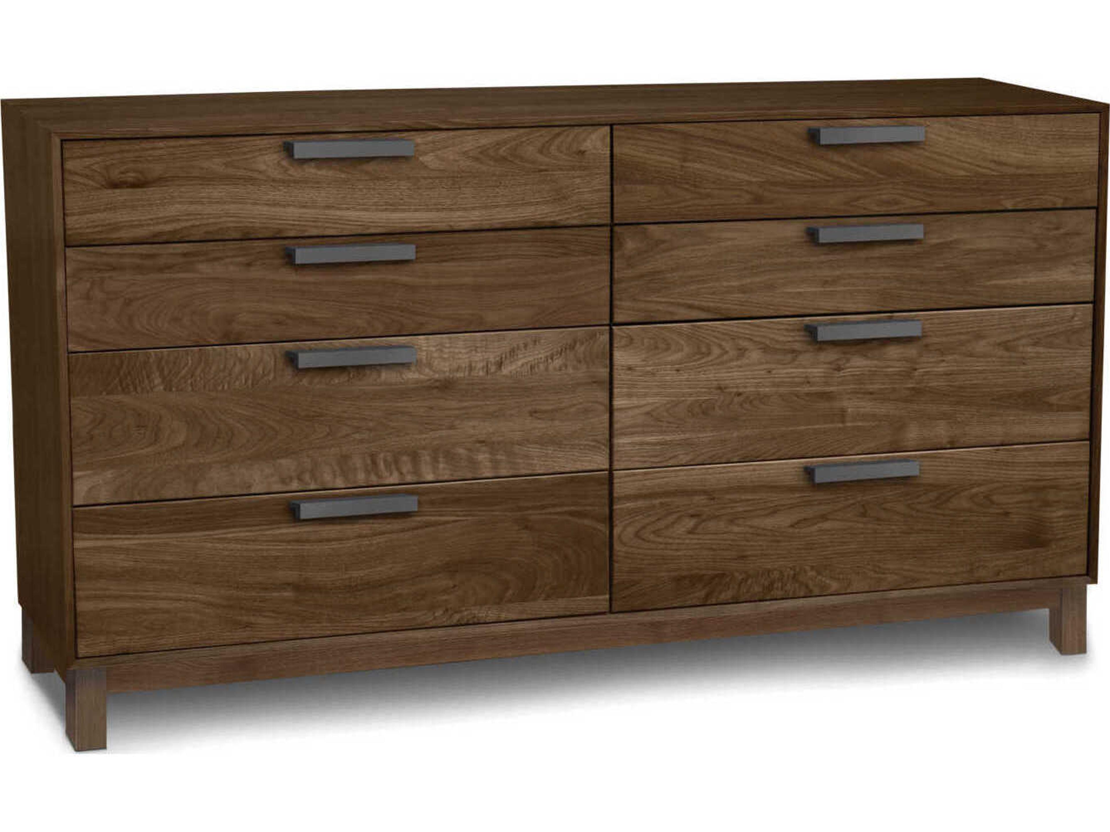 Savoy Brown Walnut Wood Double Dresser