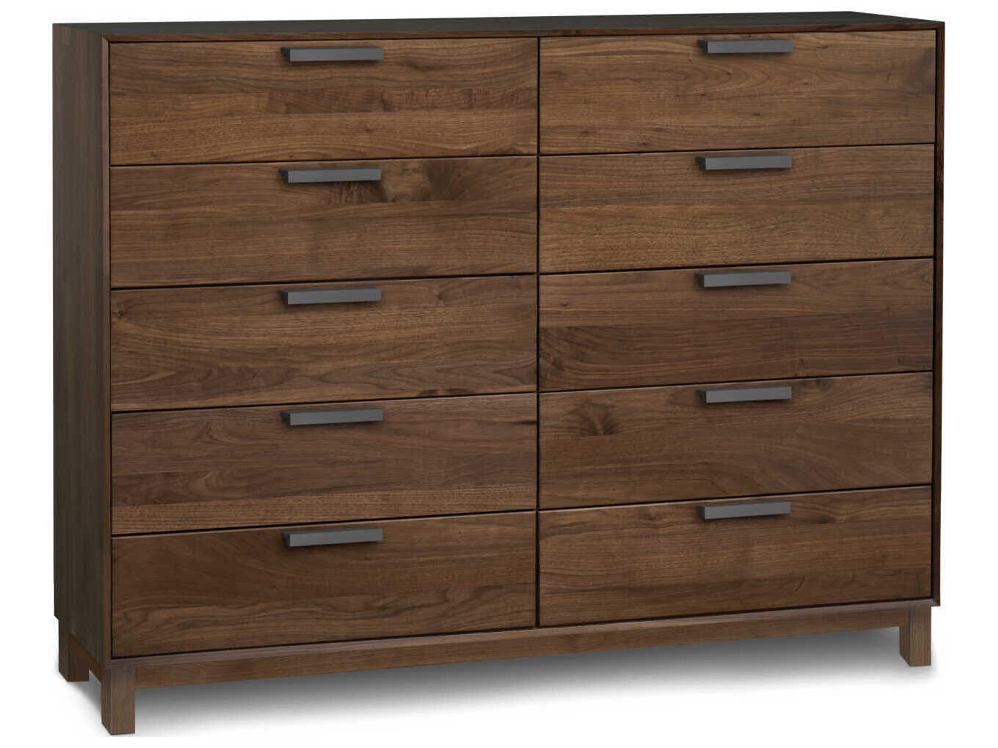 Savoy Brown Walnut Wood Double Dresser