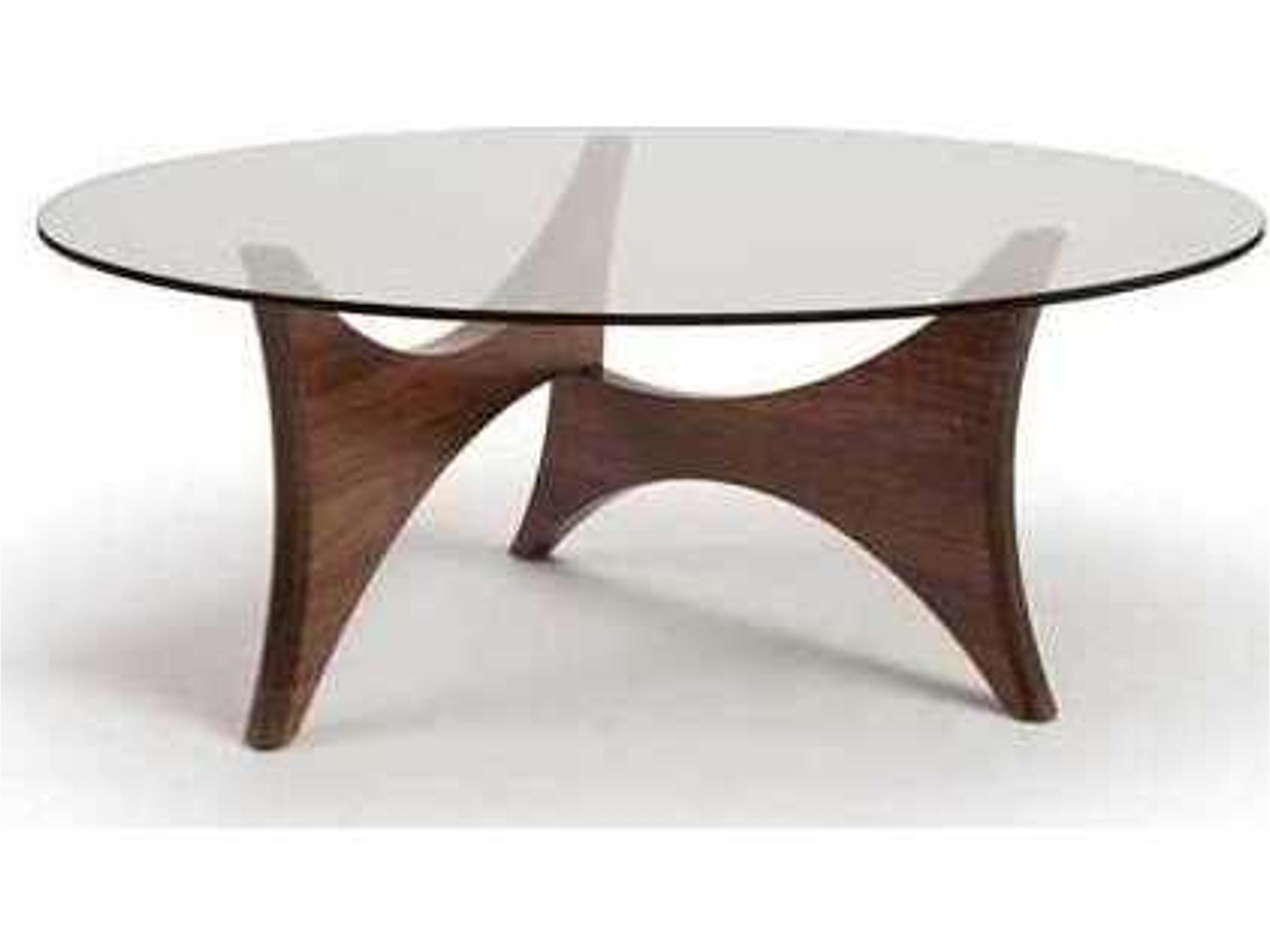 Statements Pivot Round Coffee Table Solid Walnut
