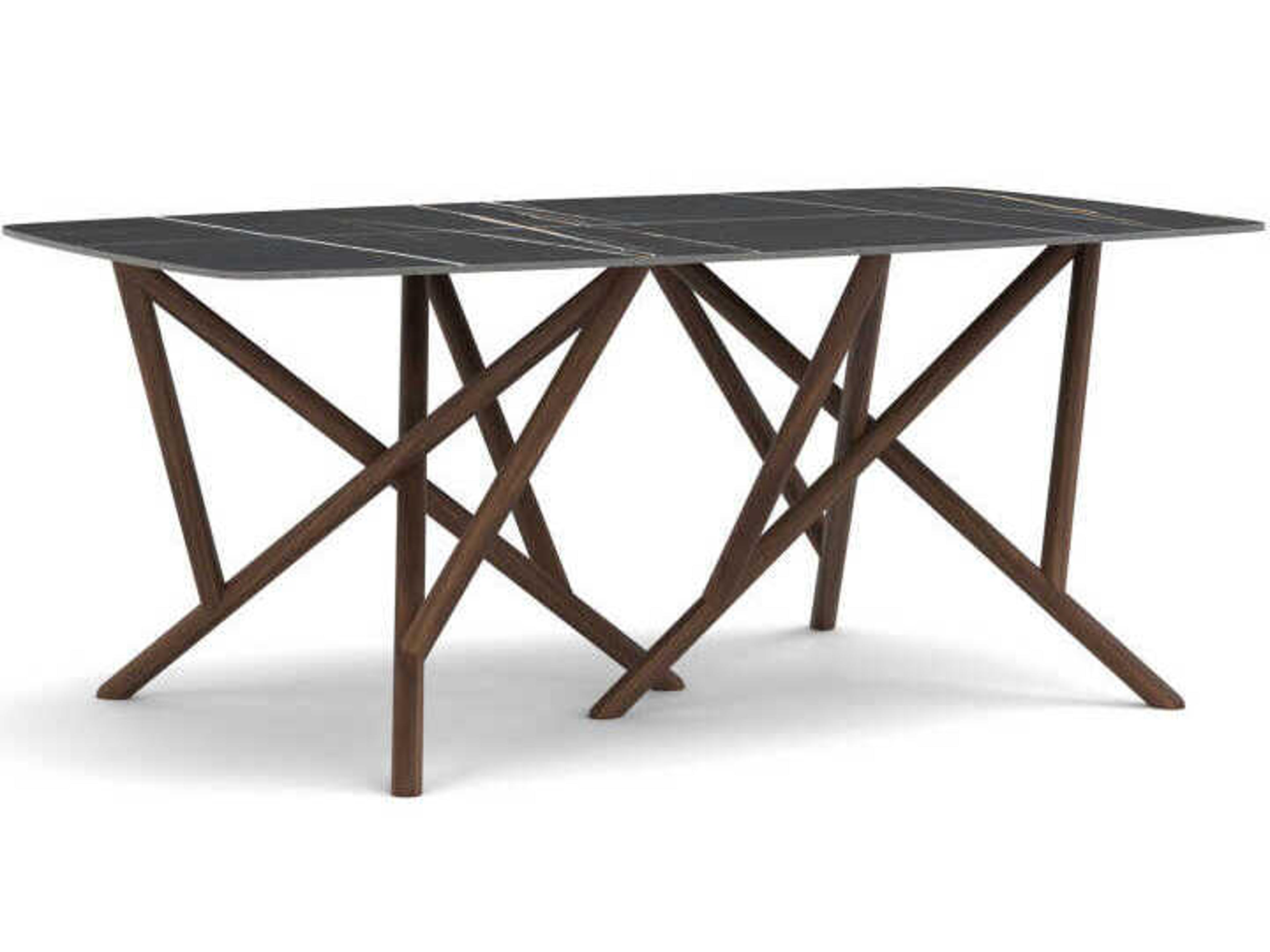 Copeland Baton Rectangular Stone Boat Shaped Dining Table