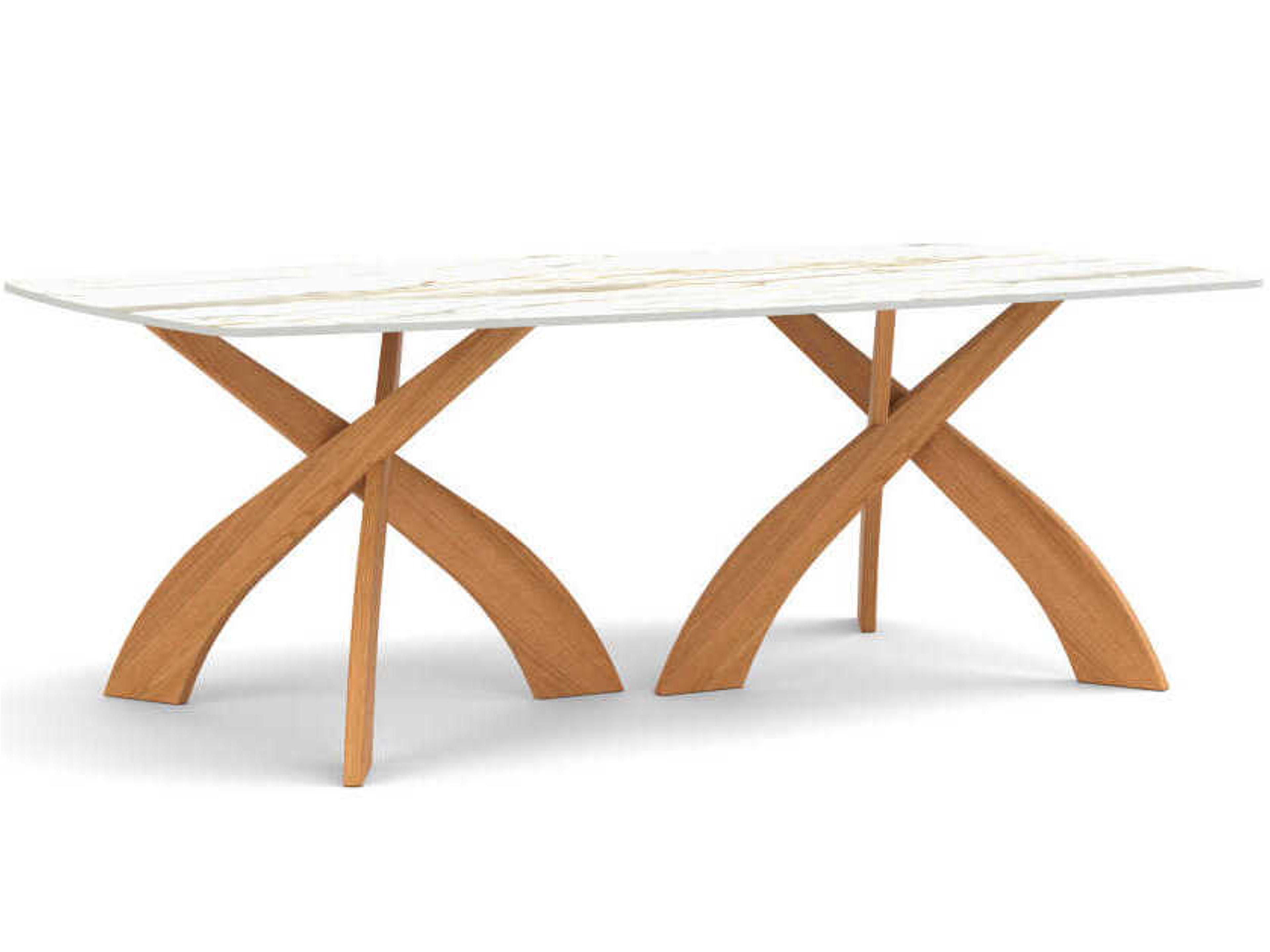 Entwine Rectangular Stone Boat Shaped Dining Table