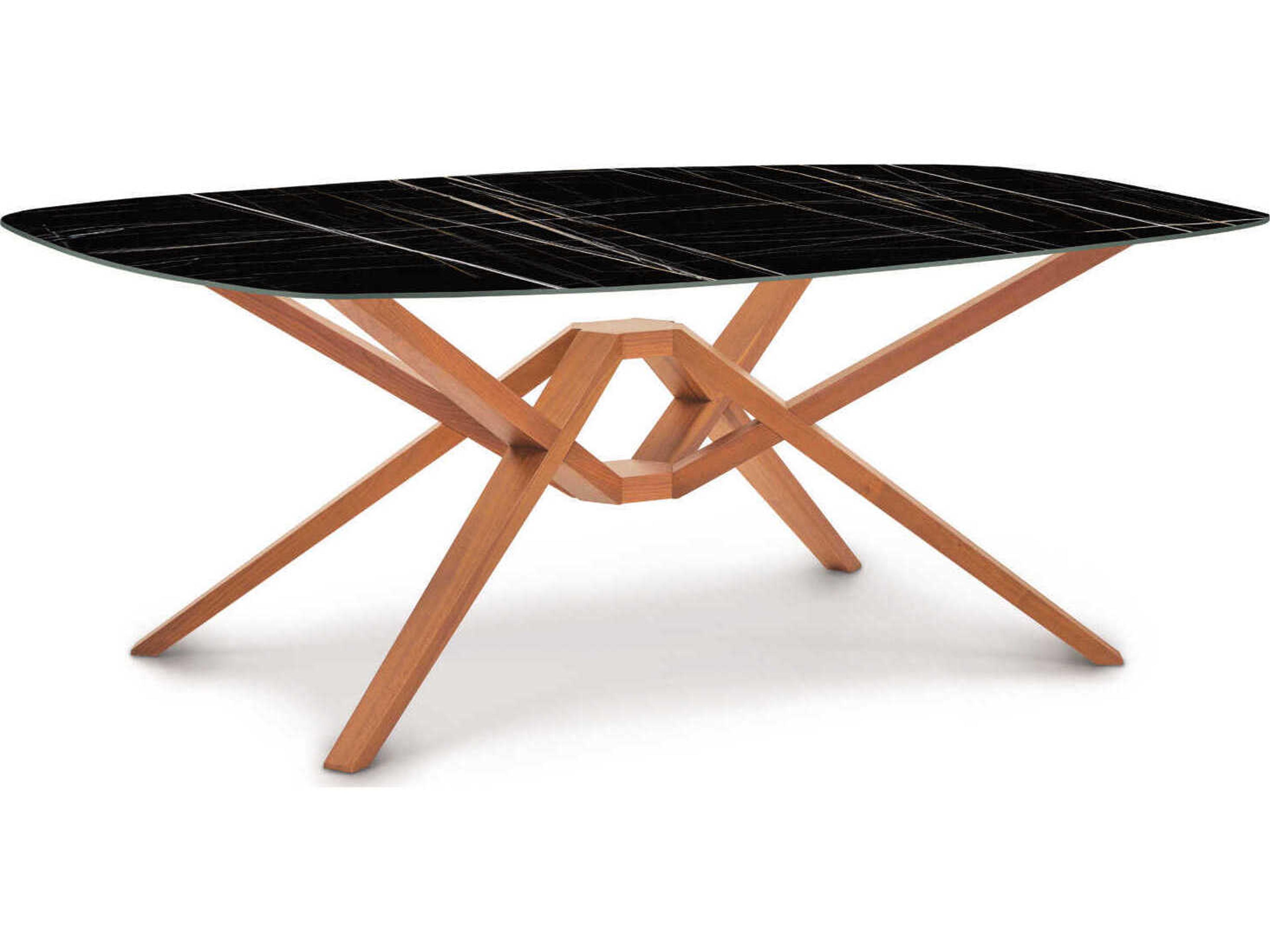 Exeter Rectangular Dining Table Sintered Stone Top Solid Wood Base