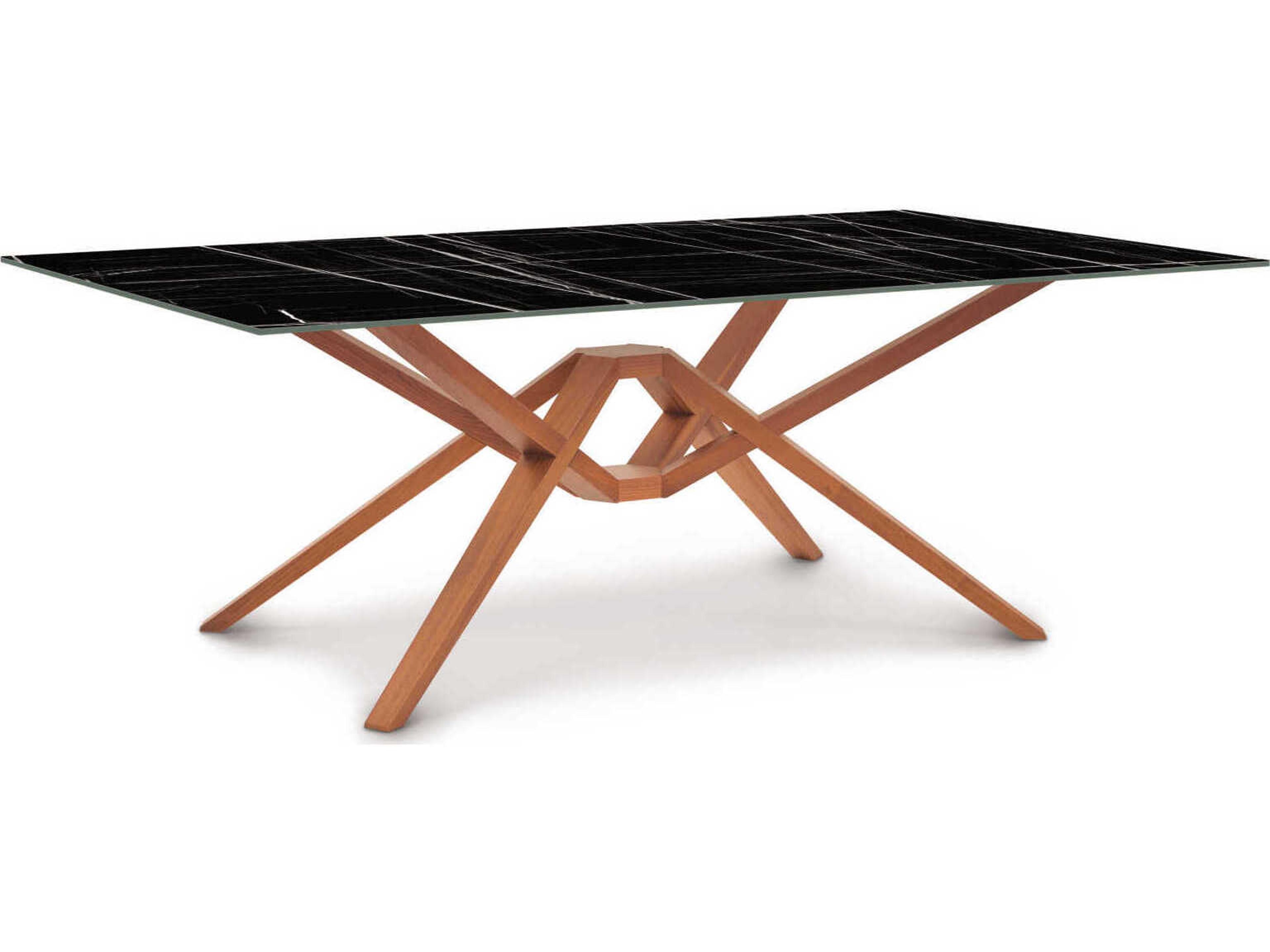 Exeter Rectangular Stone Top Dining Table Solid Wood Base