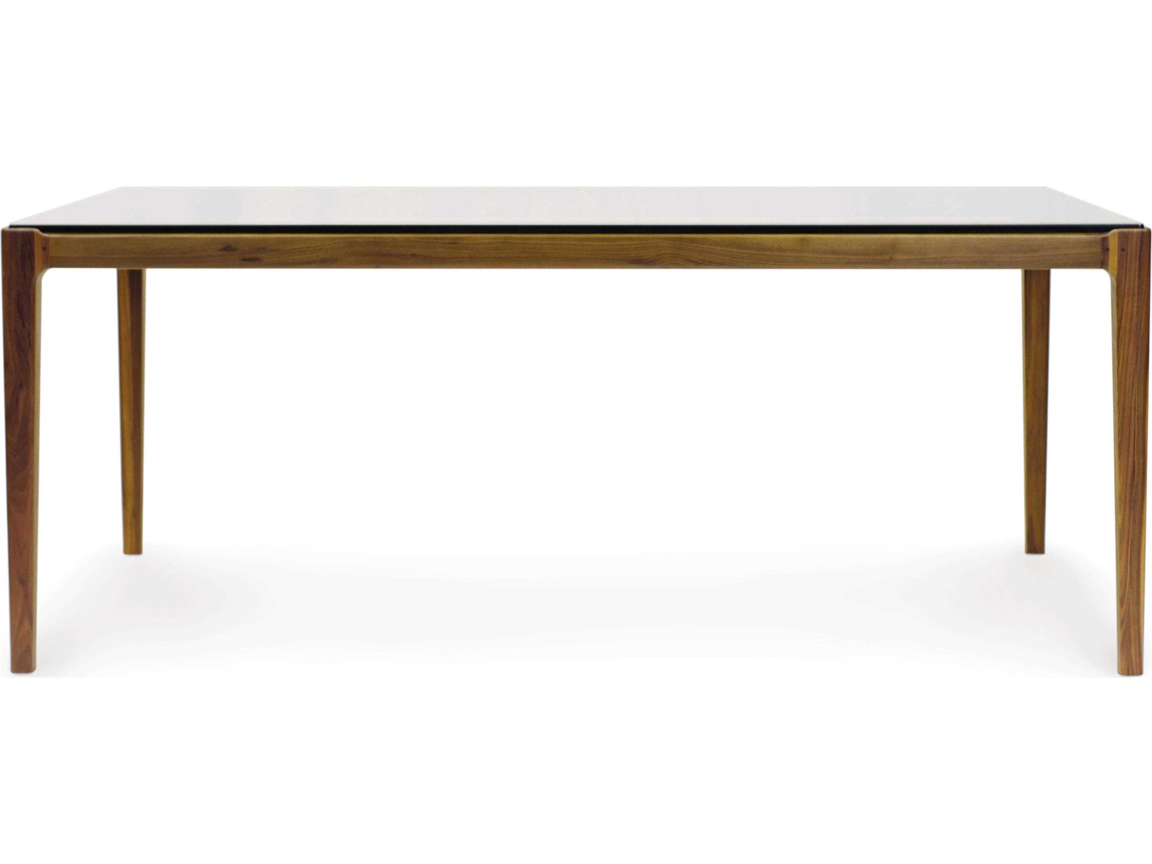 Lisse Rectangular Glass Brown Dining Table