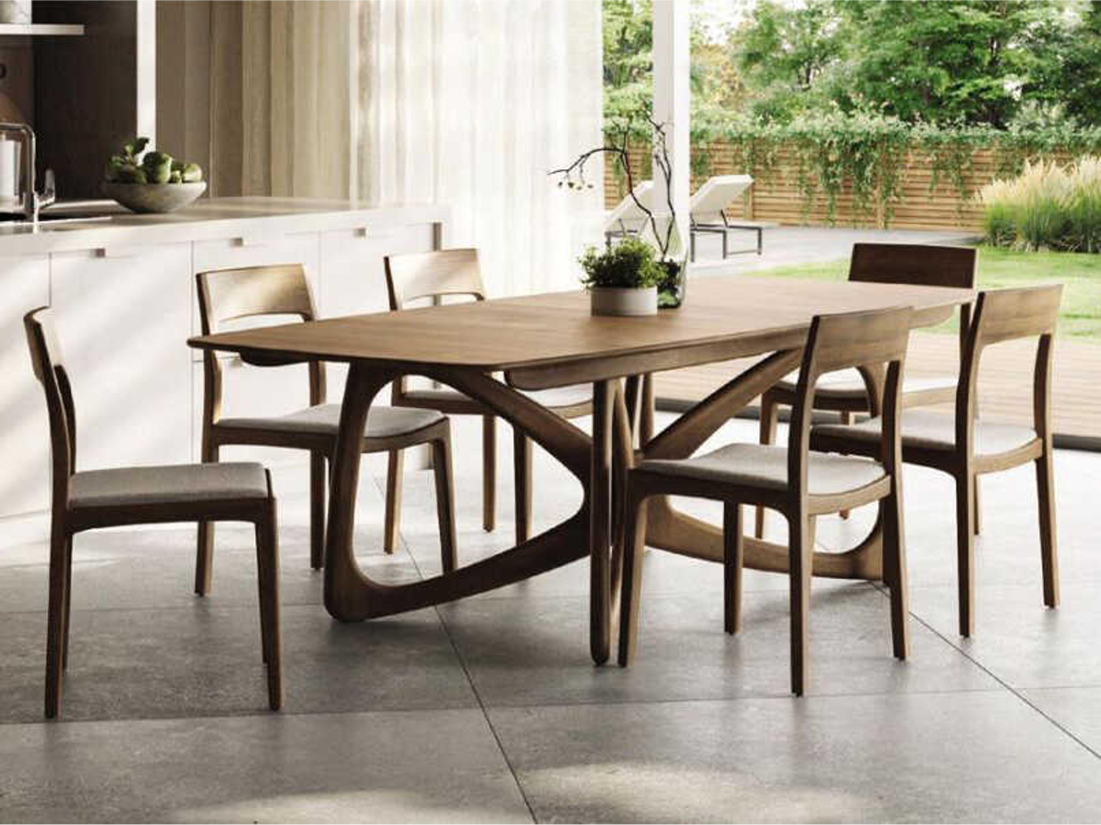 Copeland Lisse Solid Wood Brown Upholstered Armless Dining Chair