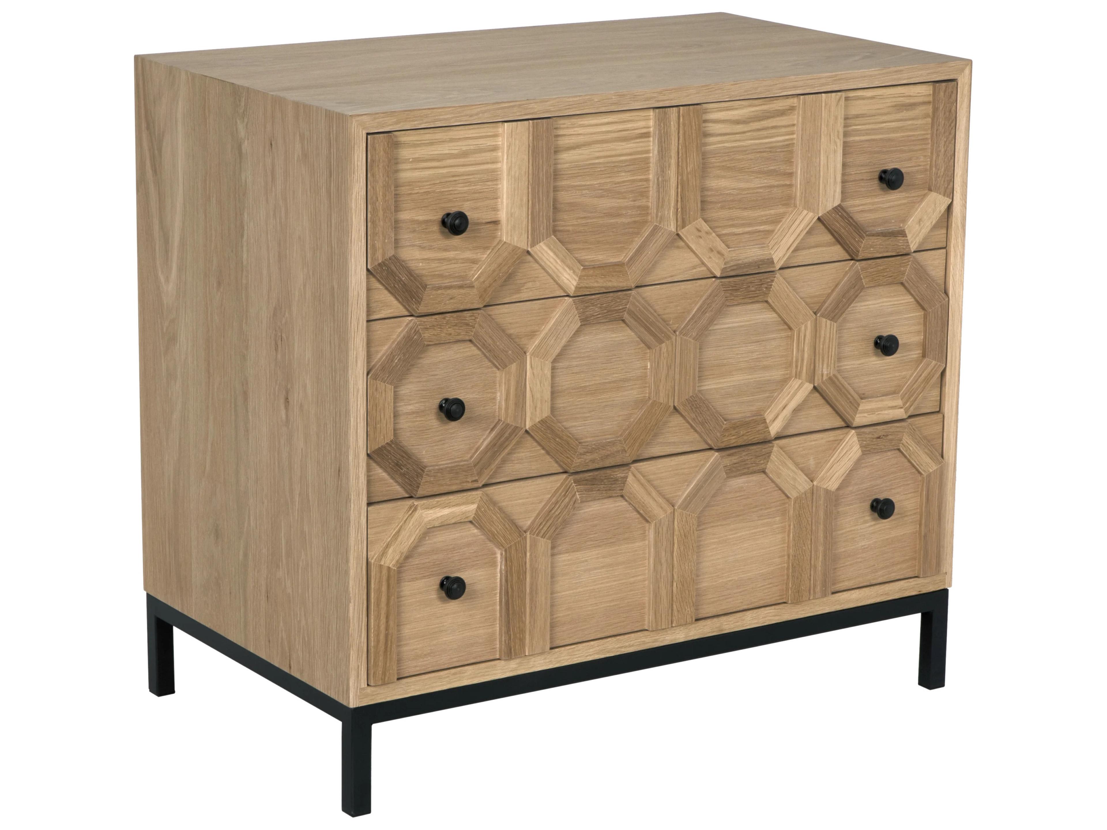 Hadley 3-Drawers Oak Wood Dresser