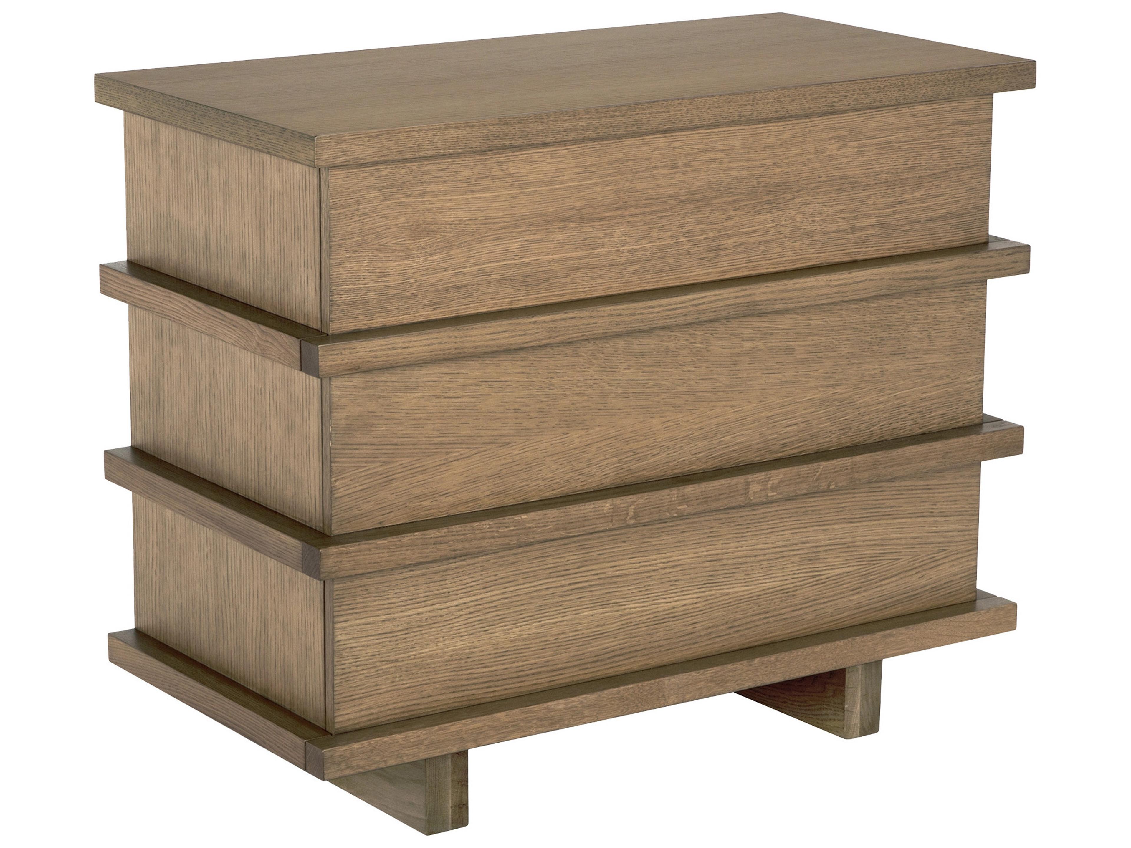Bergamot 3-Drawers Brown Oak Wood Dresser