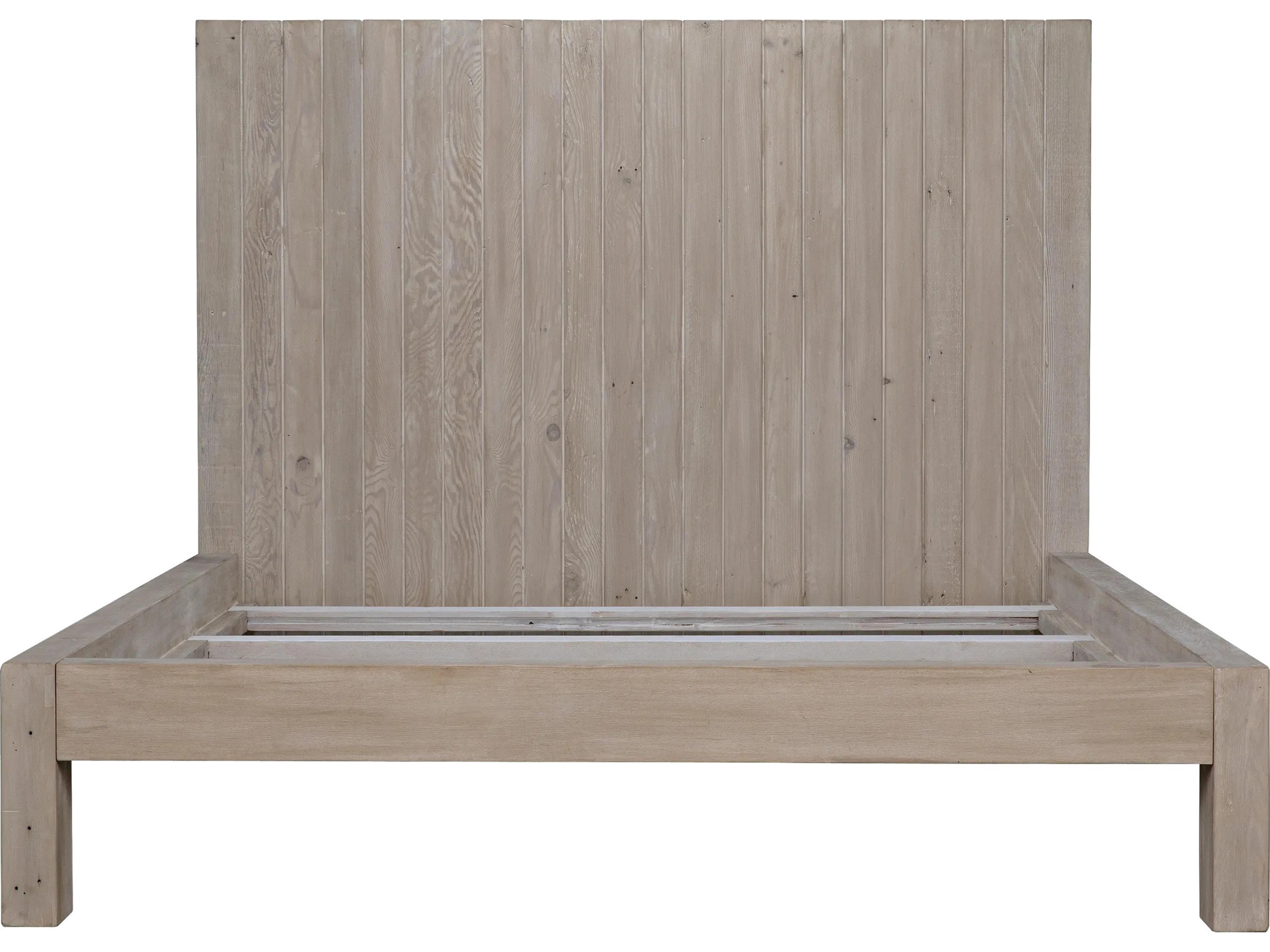 Reclaimed Grey Wash Wood California King Platform Bed