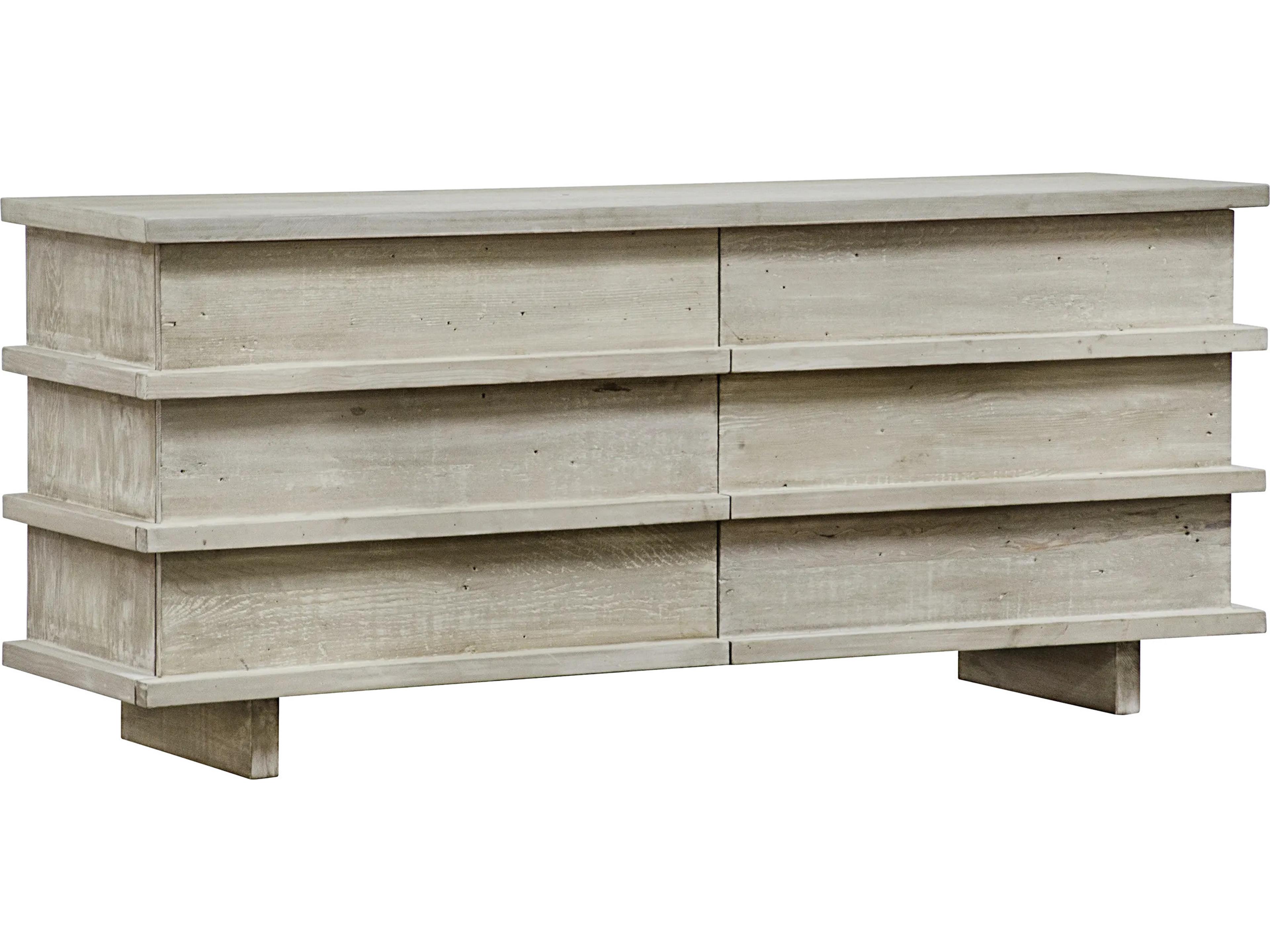 Bergamot 6-Drawers Gray Double Dresser