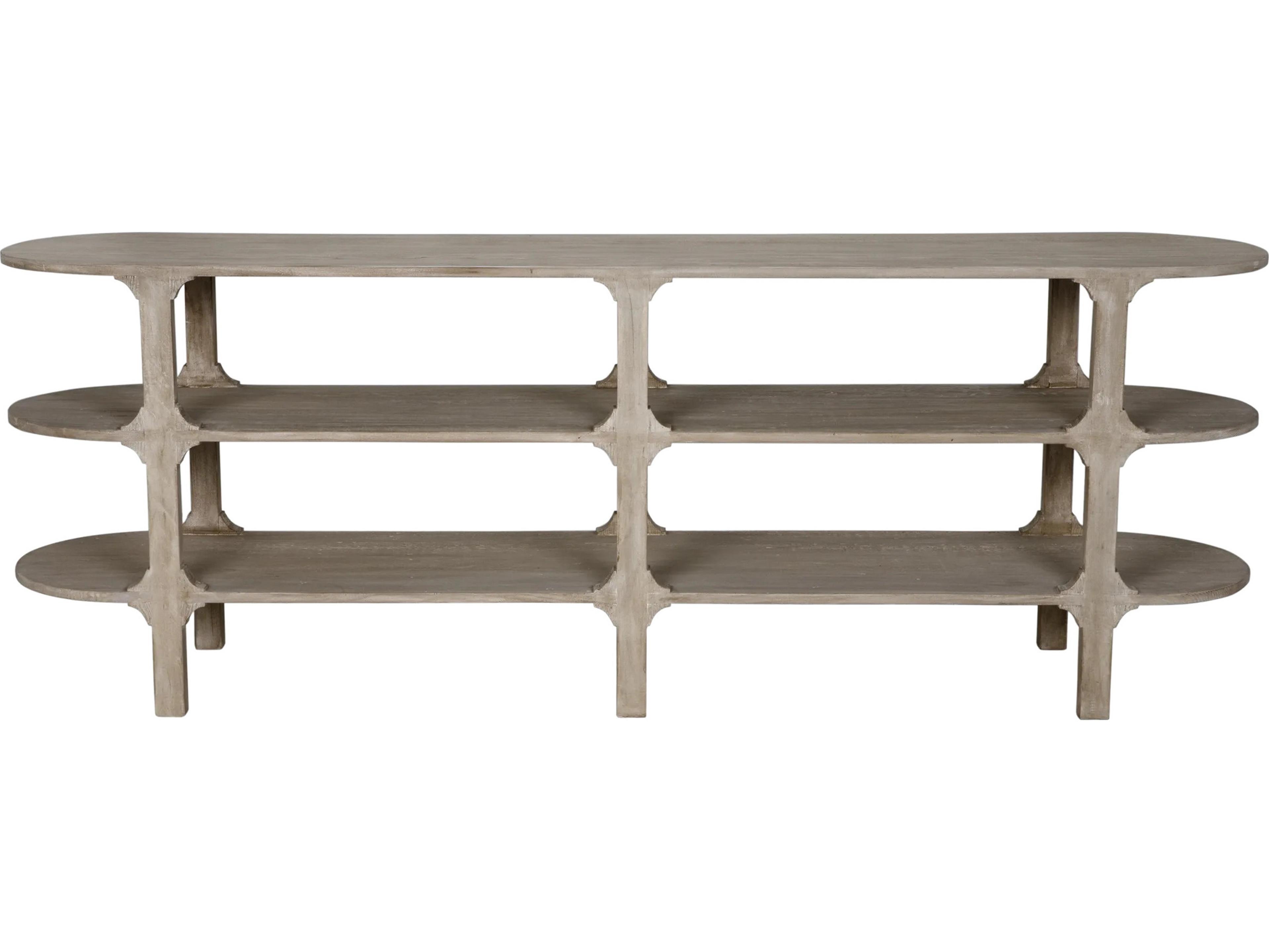 Anita Rectangular Wood Grey Wash Console Table