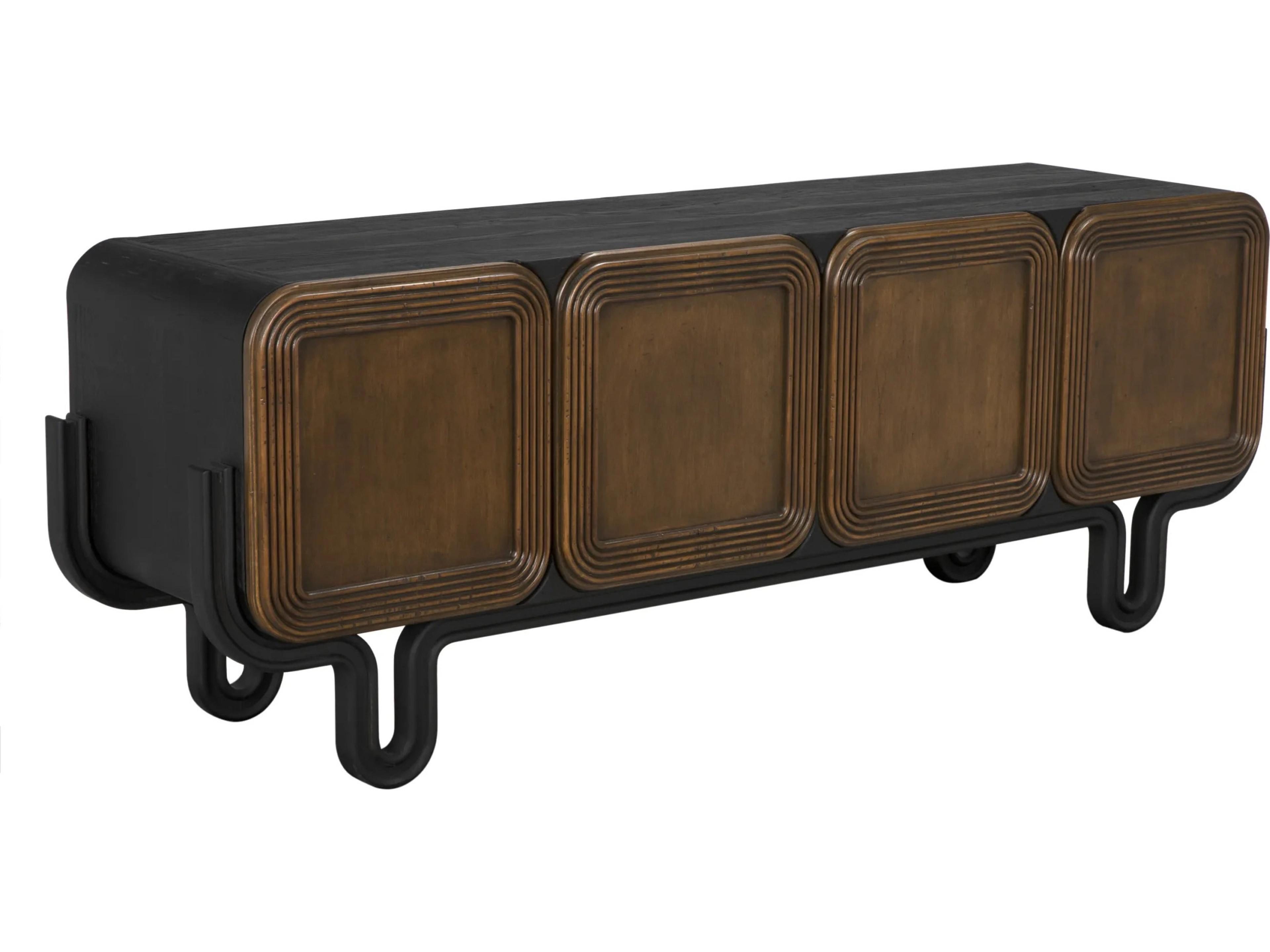 Solomon 84" Black med Brown Sideboard