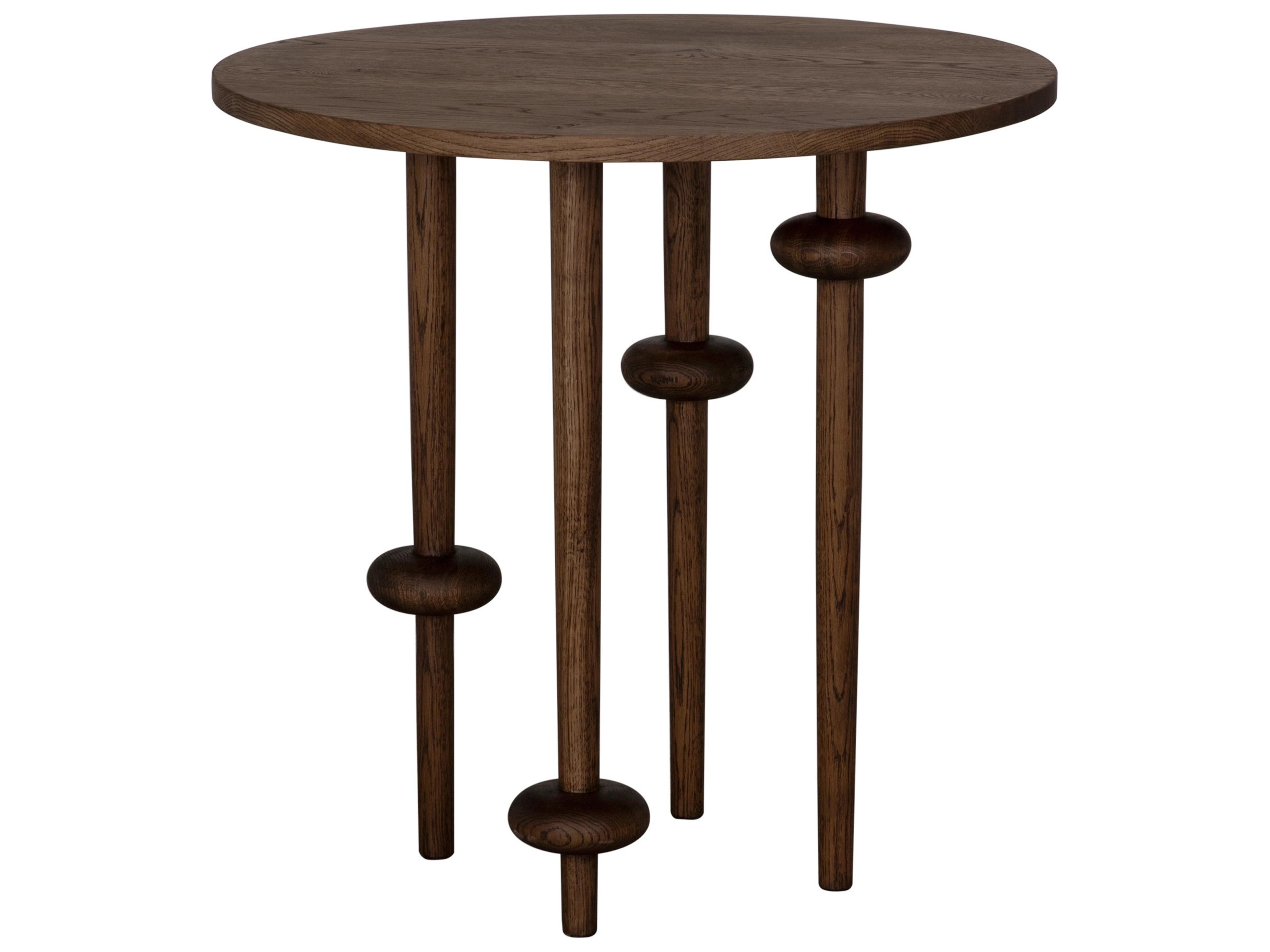 Sue Ellen Round Wood Whiskey End Table