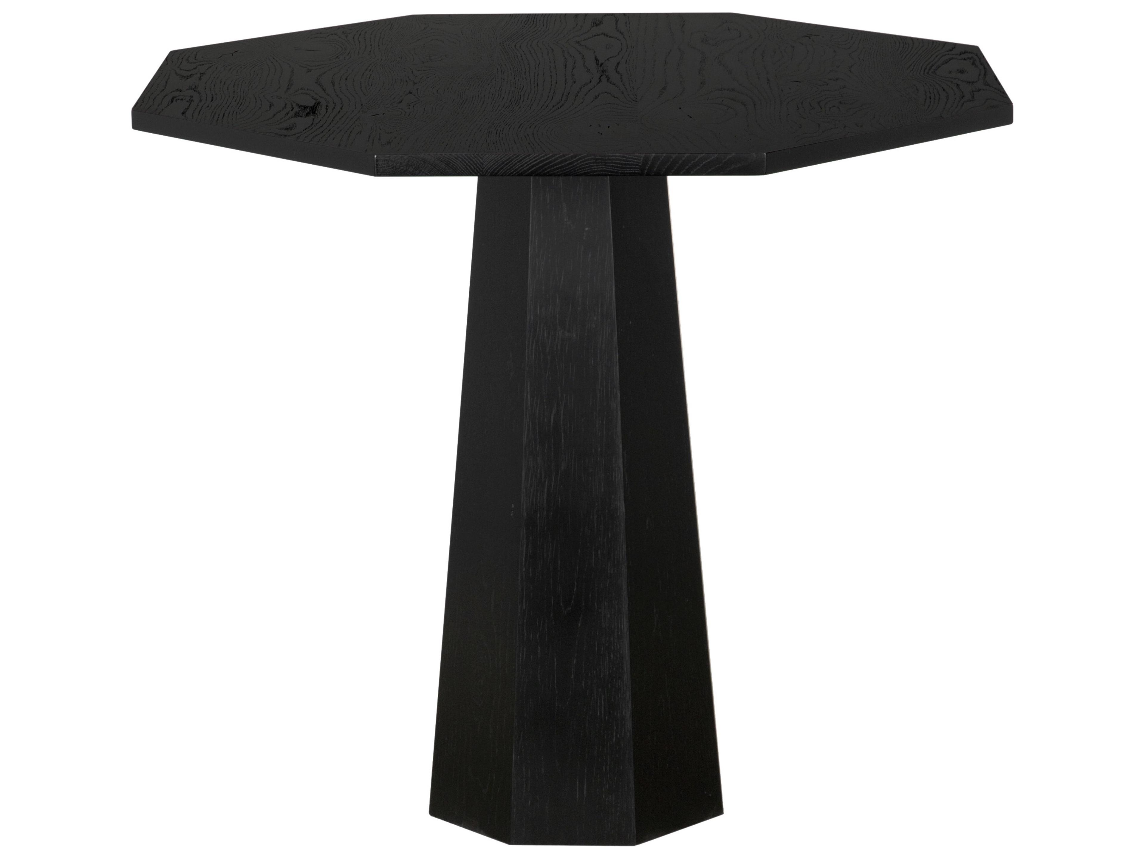 Oscar Round Wood Black End Table