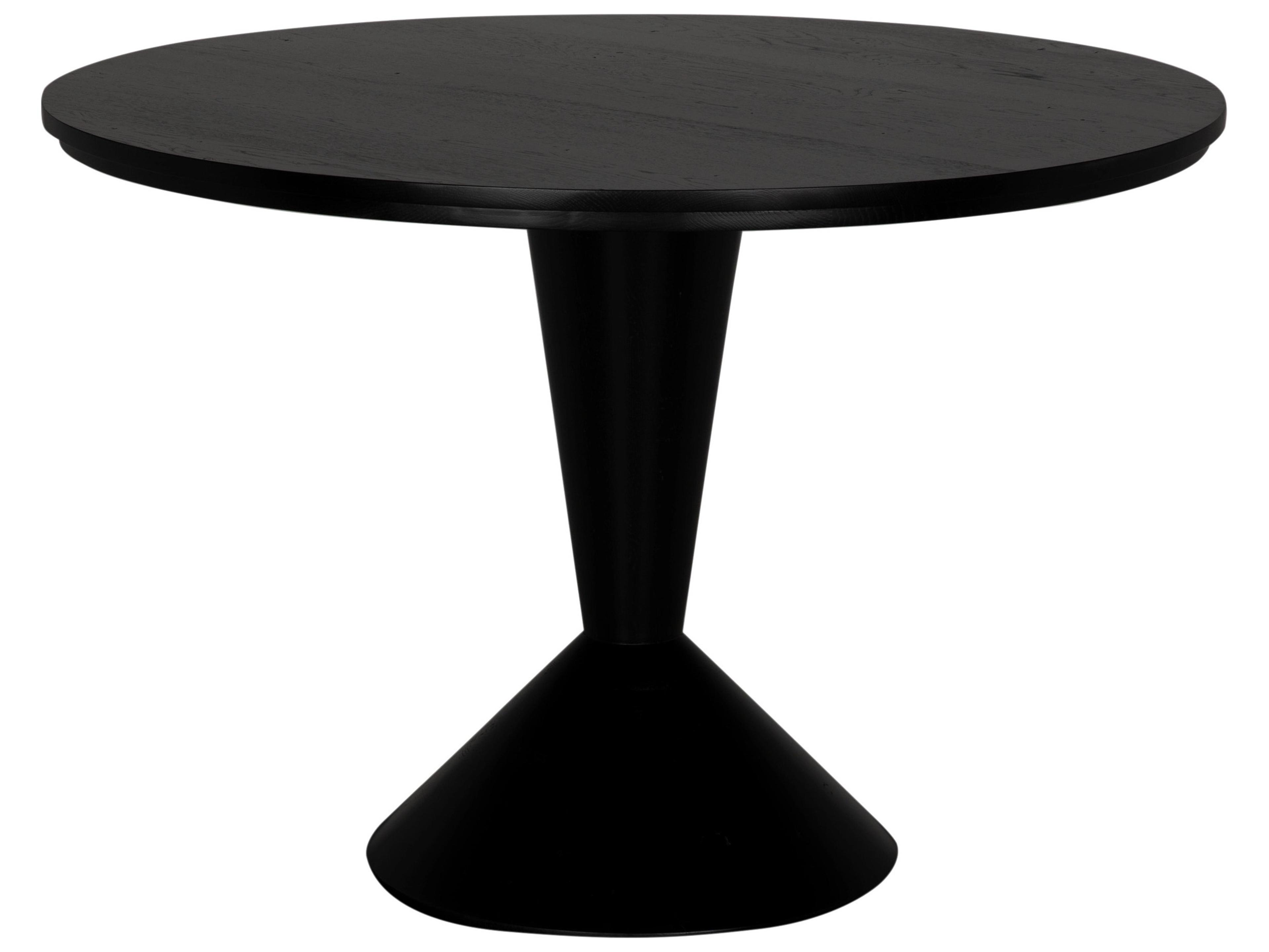 Pansy Round Wood Black End Table