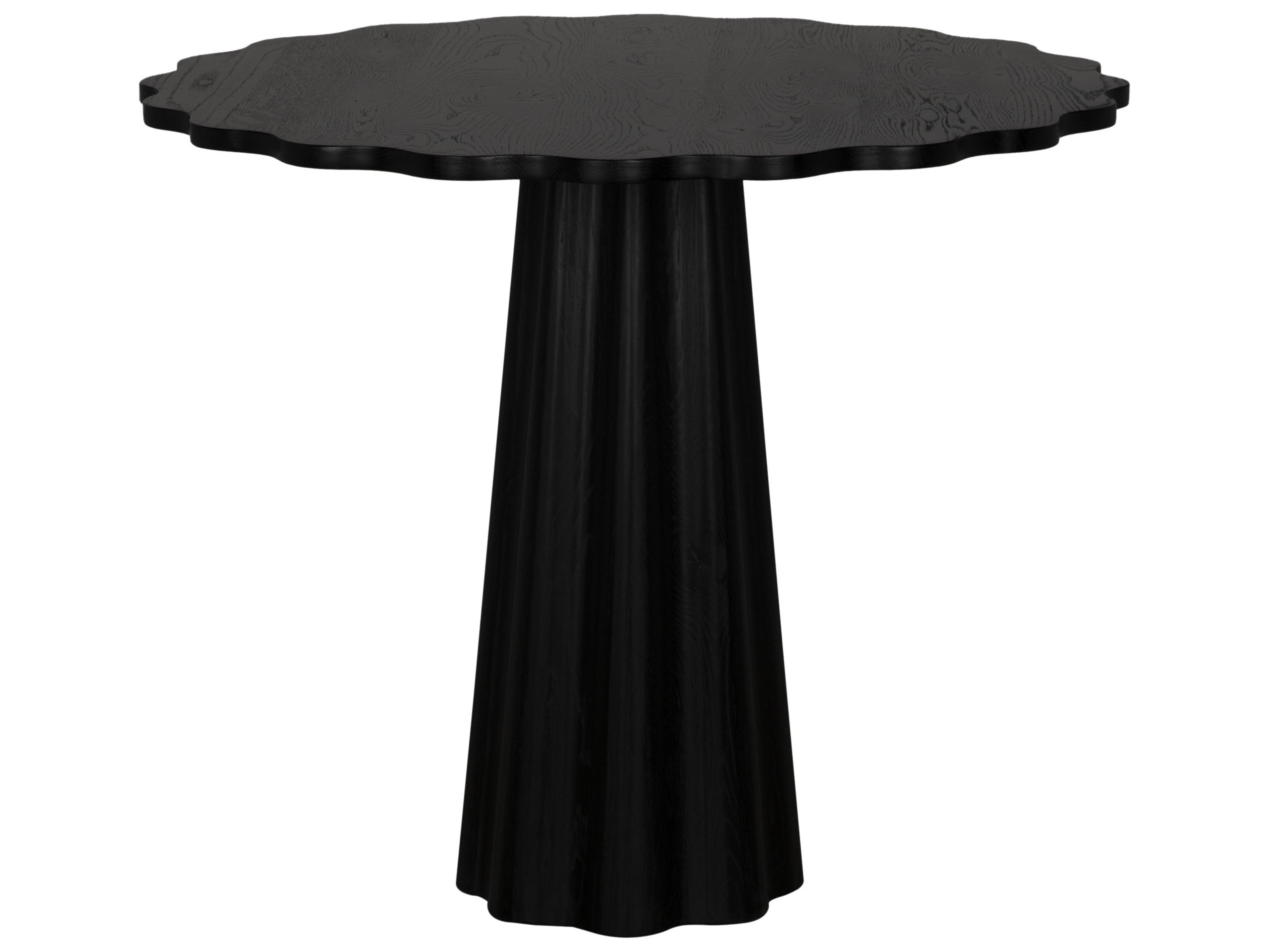 Julianne Round Wood Black End Table