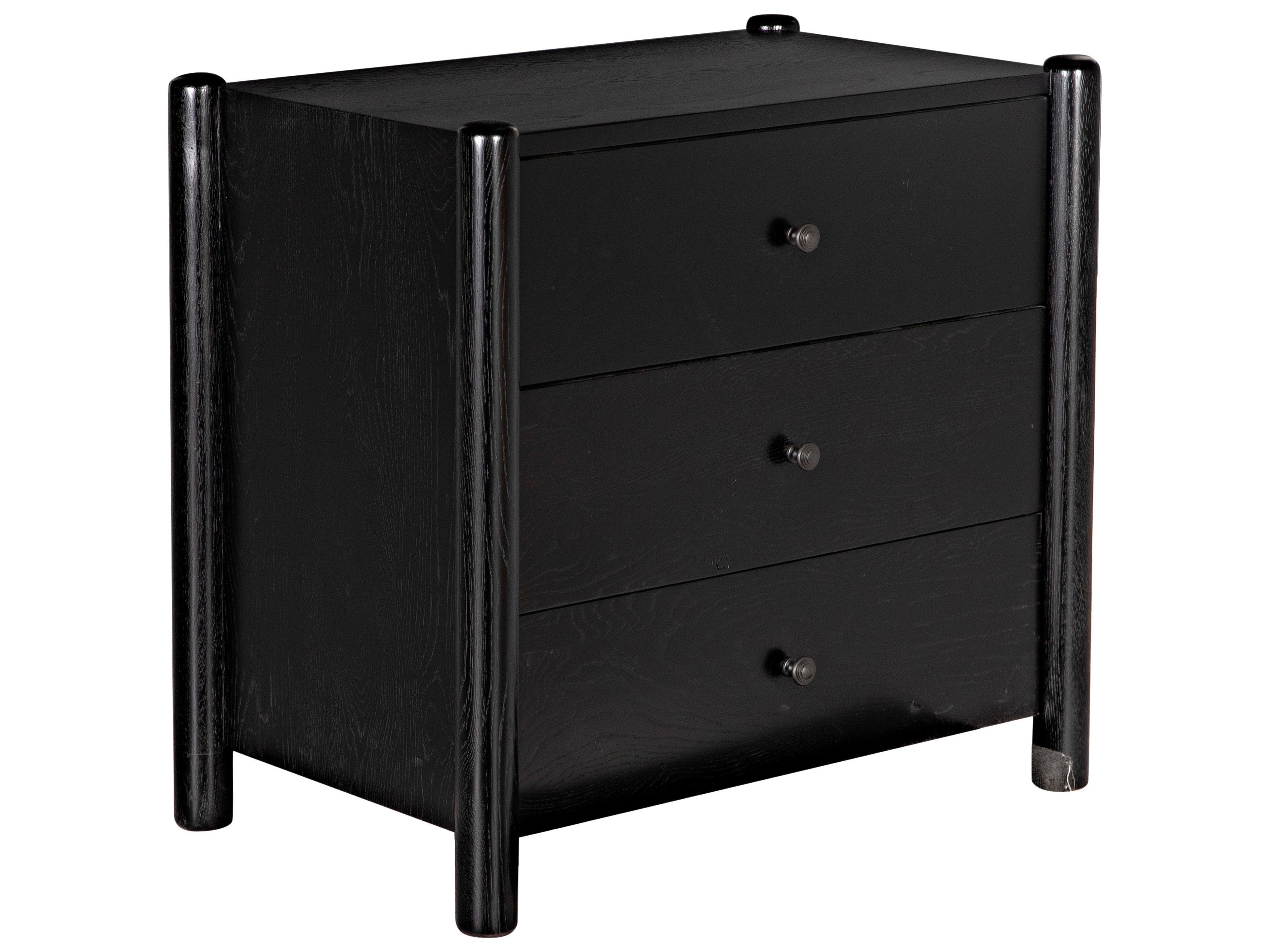 Cody 3-Drawers Oak Wood Nightstand