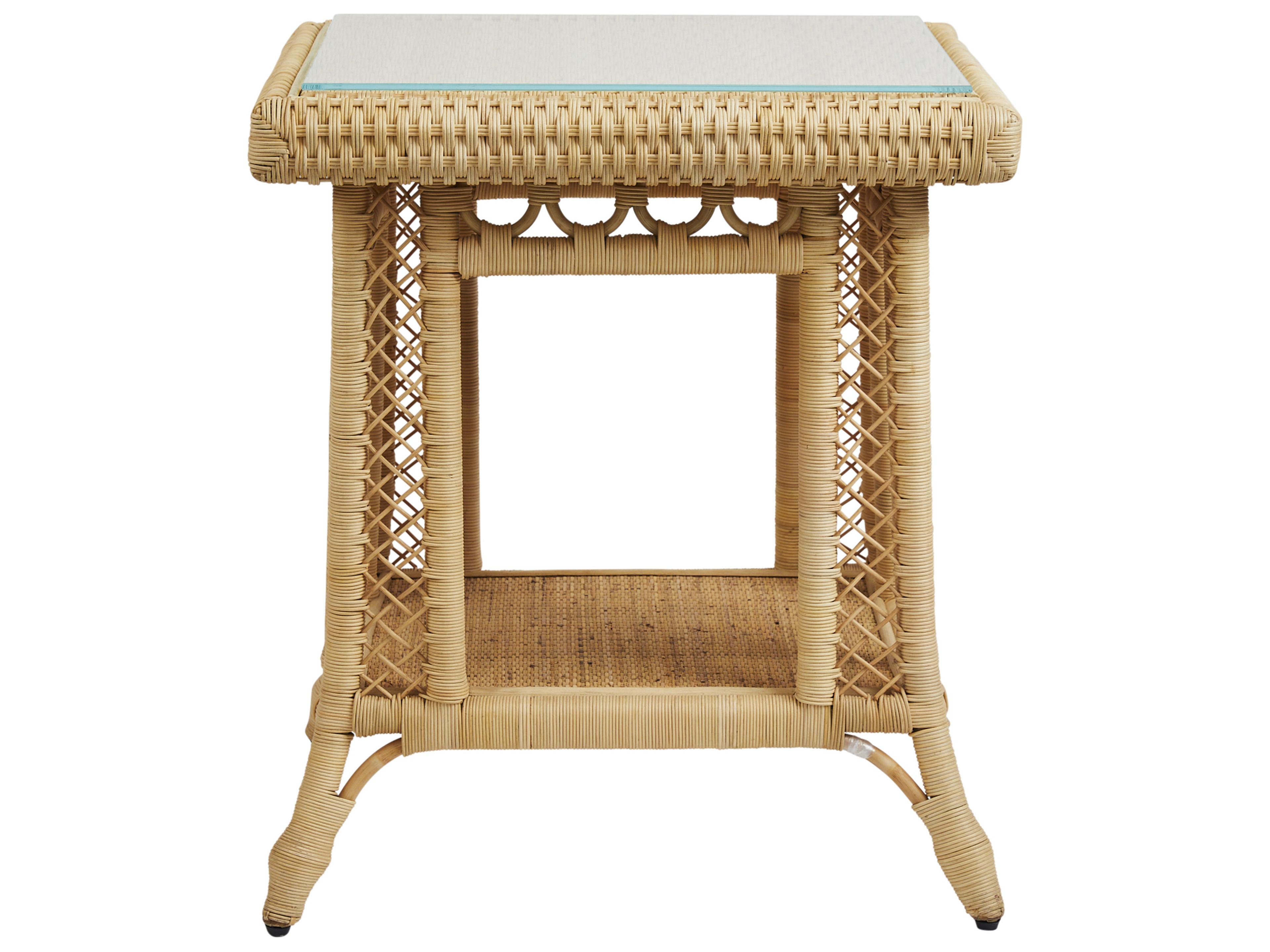 Chelsea House Amanda Lindroth Rectangular Glass Natural End Table