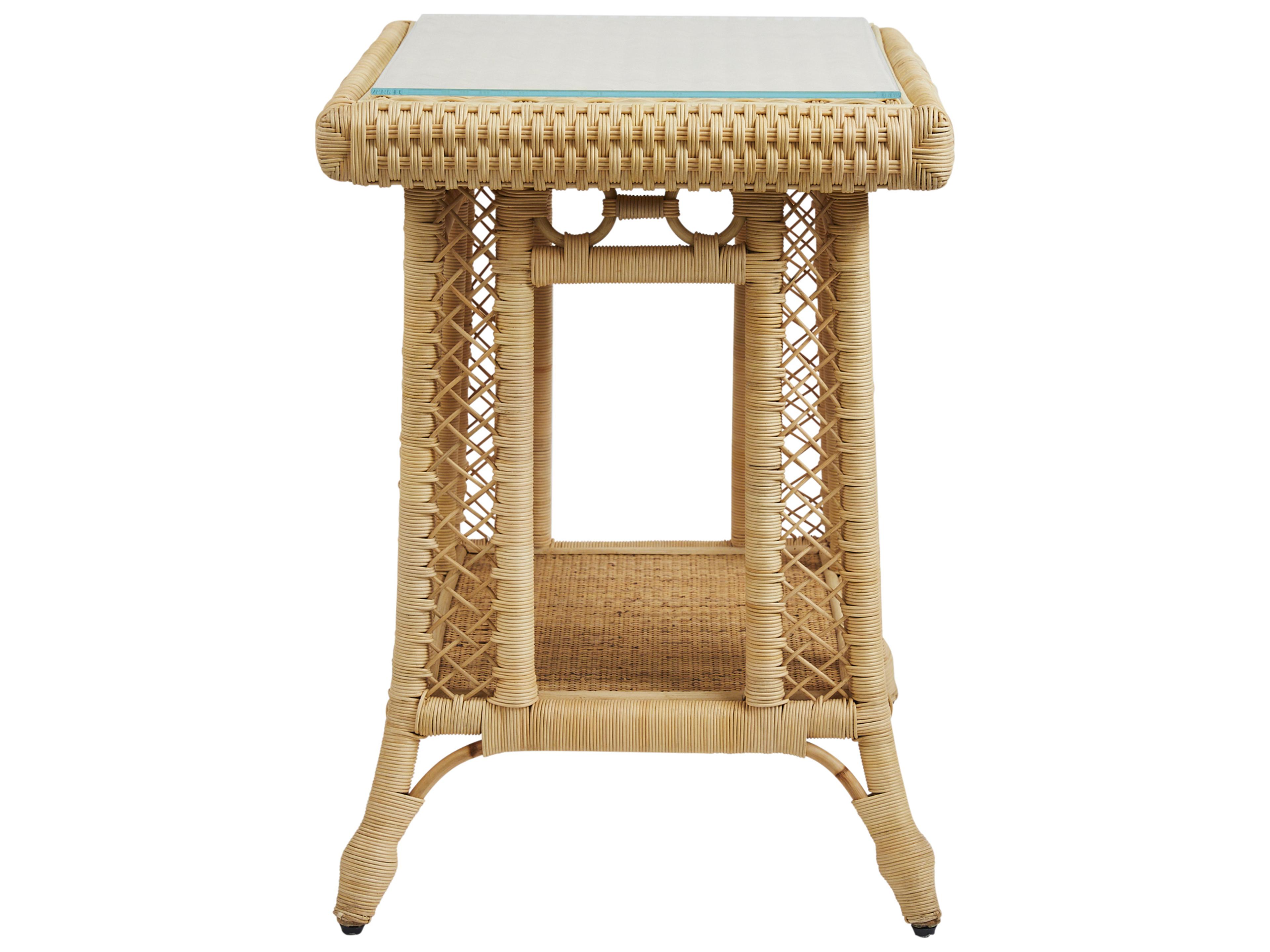 Chelsea House Amanda Lindroth Rectangular Glass Natural End Table