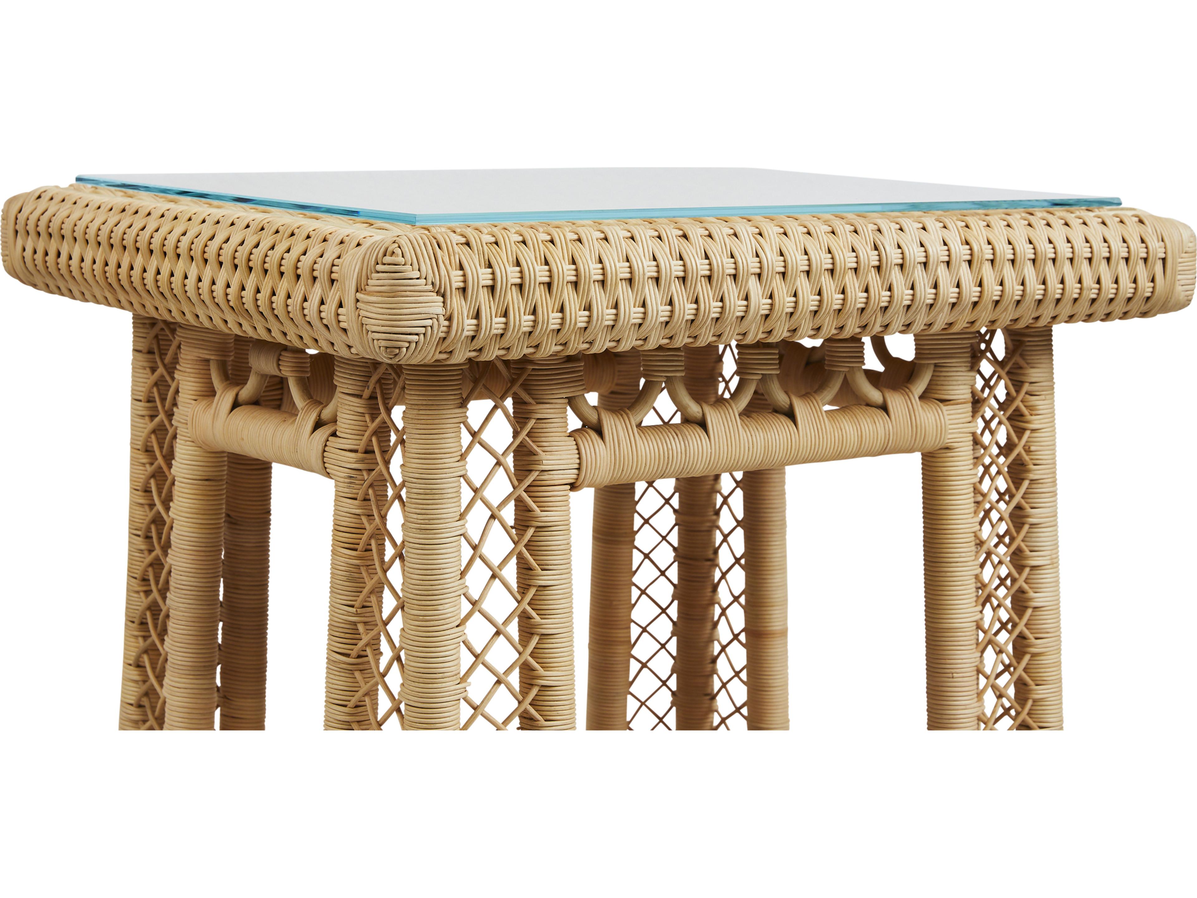 Chelsea House Amanda Lindroth Rectangular Glass Natural End Table