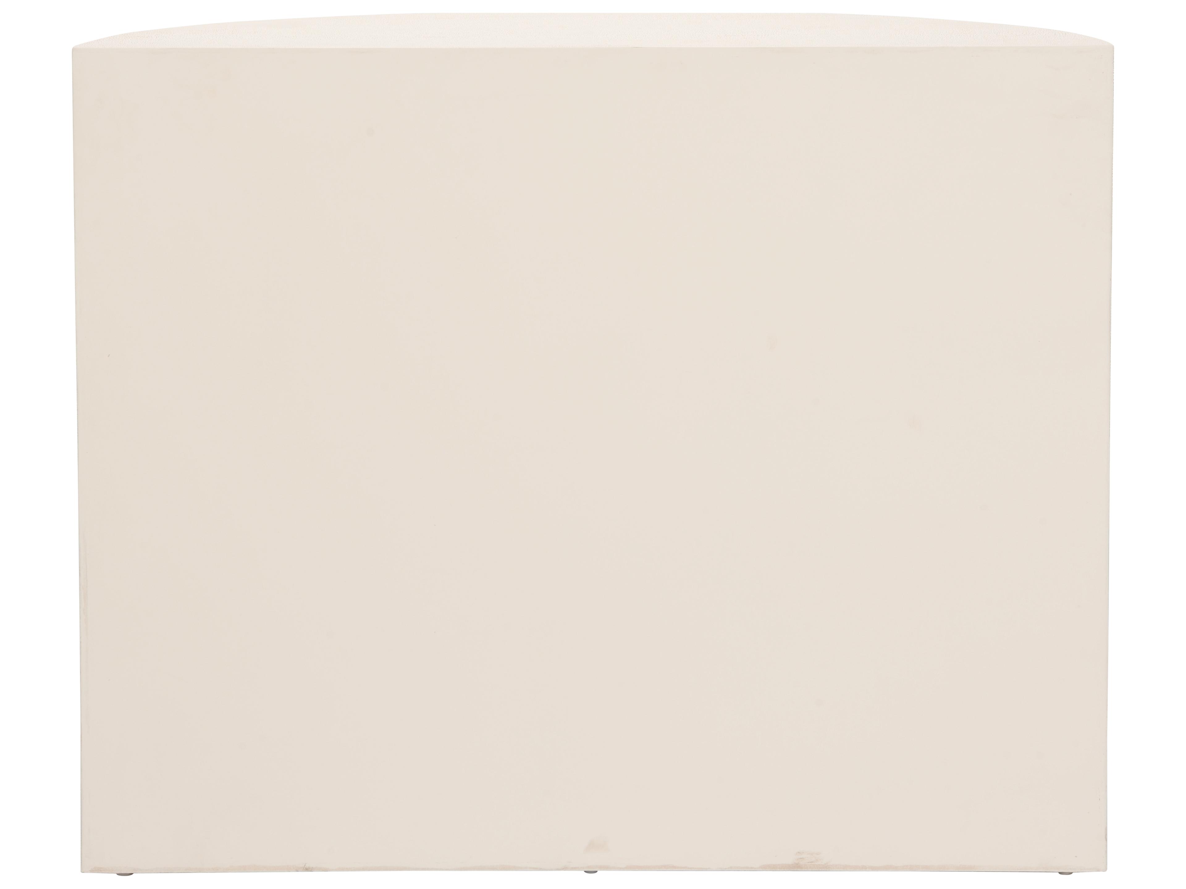 Chelsea House Elizabeth Wicker Demilune Faux Leather White Cream End Table