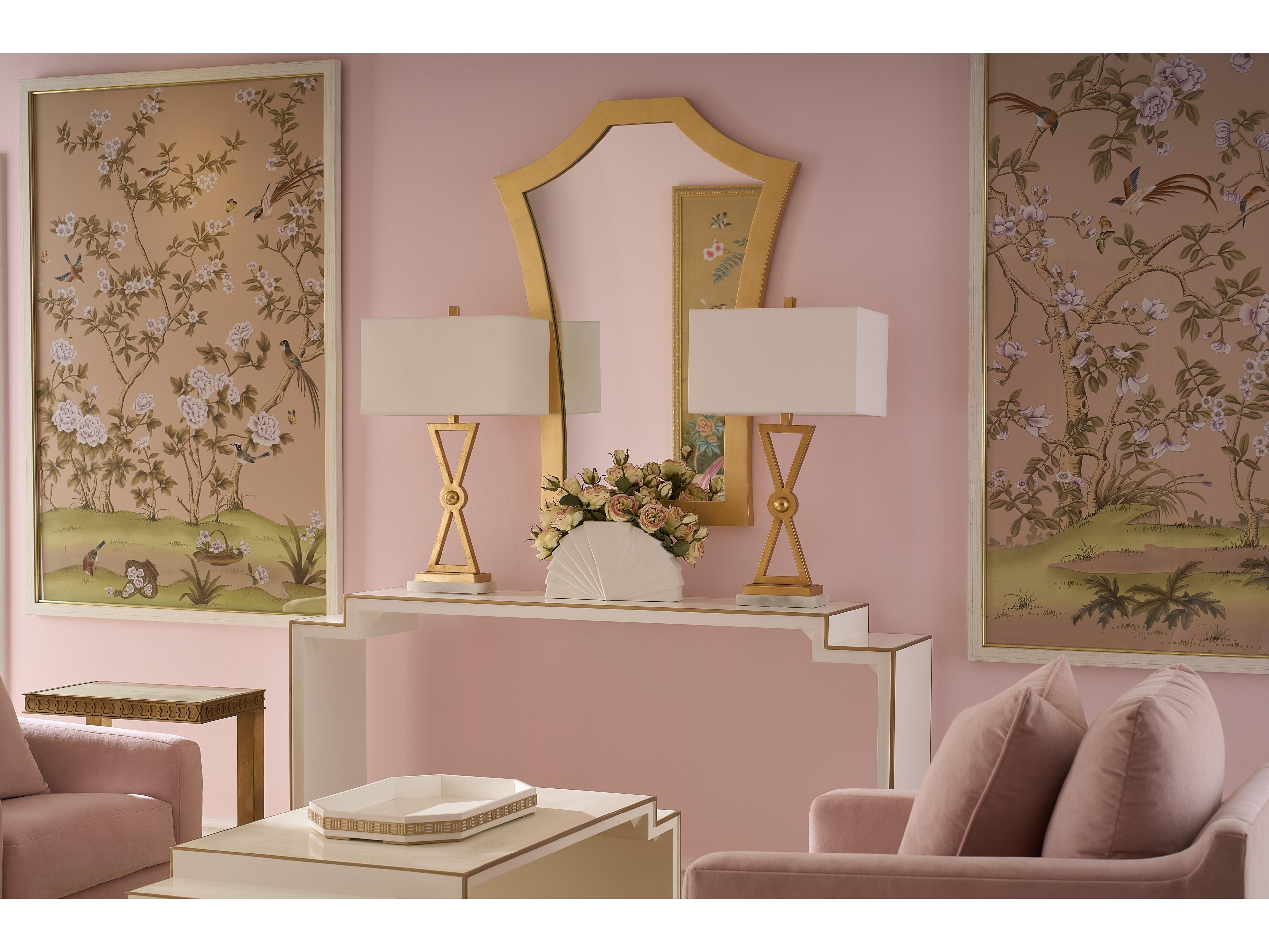 Chelsea House Elizabeth Wicker Serafina White Cream Gold Wall Mirror