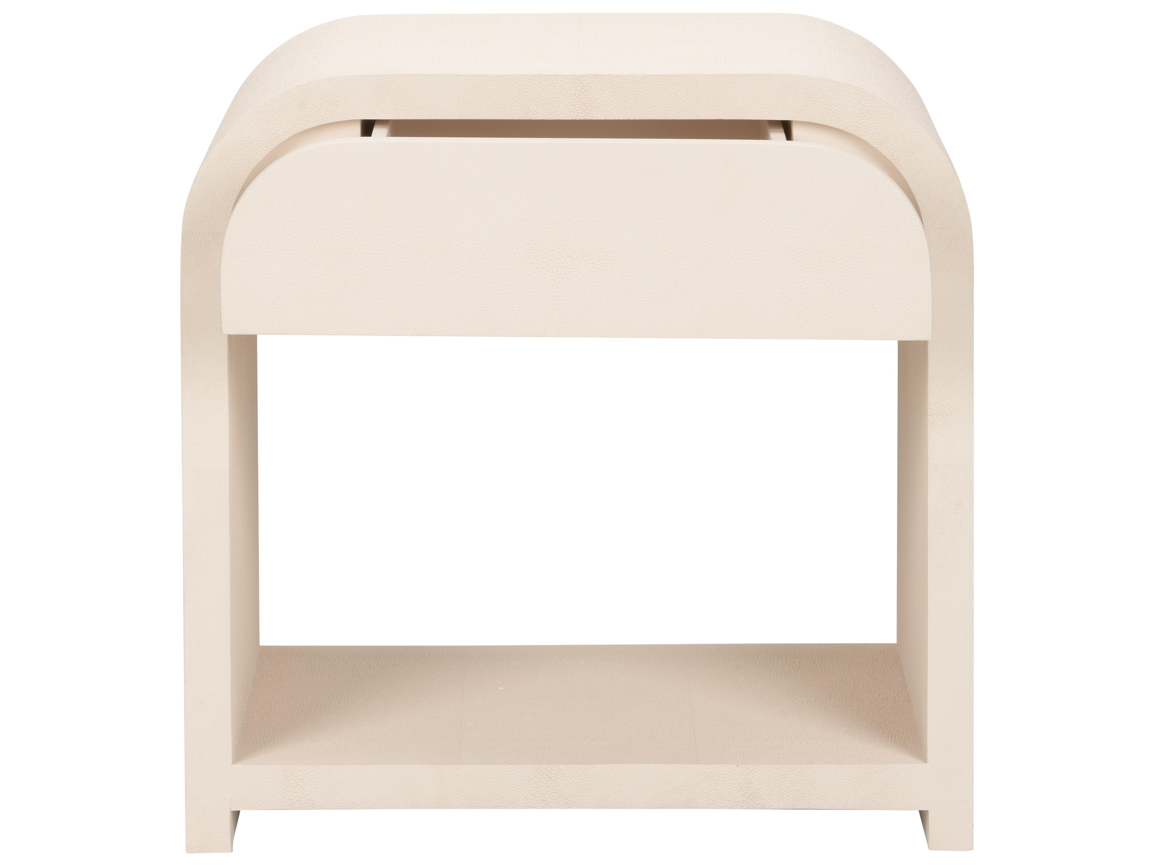 Chelsea House Elizabeth Wicker Rectangular Faux Leather White Cream End Table