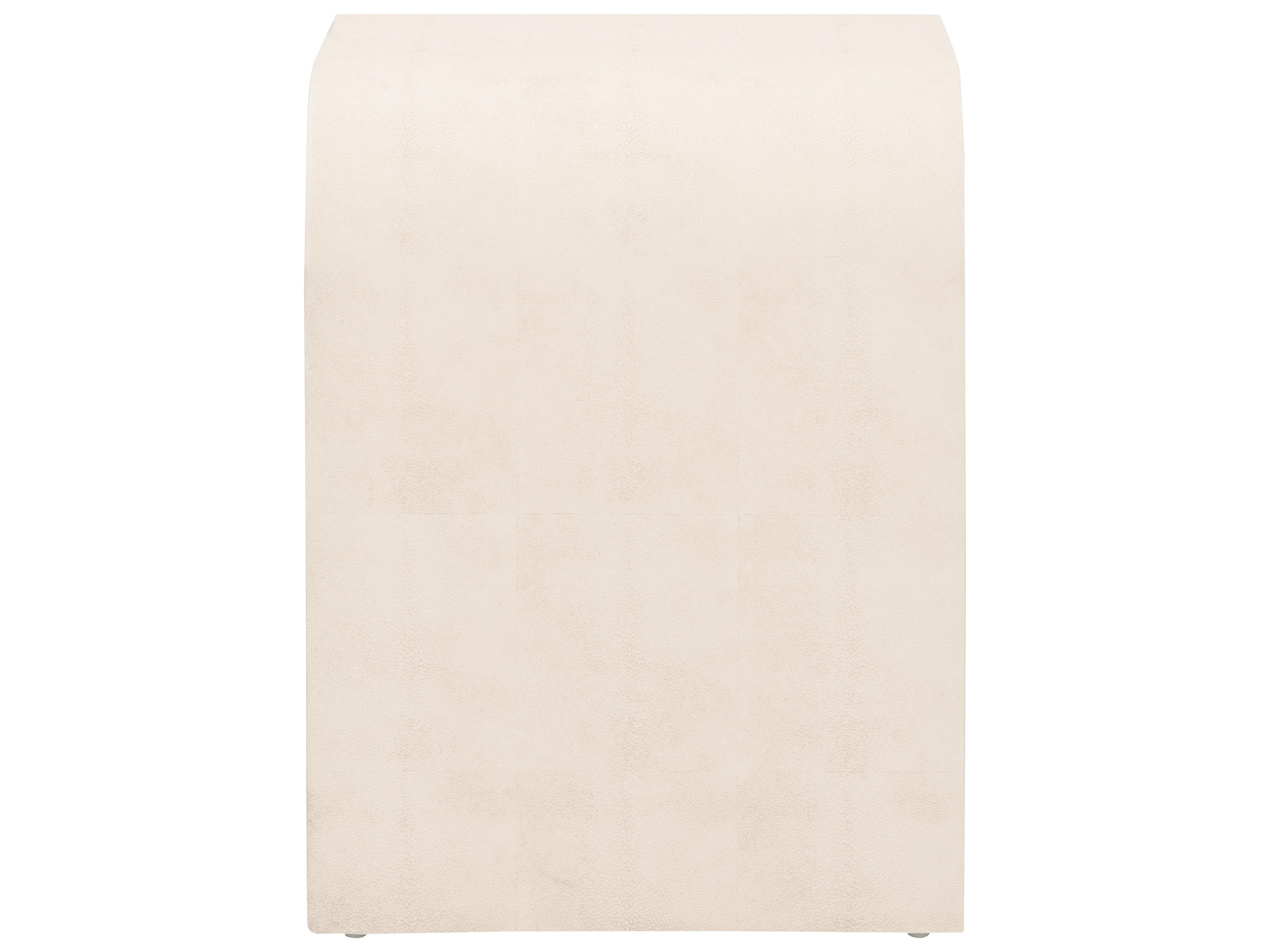 Chelsea House Elizabeth Wicker Rectangular Faux Leather White Cream End Table