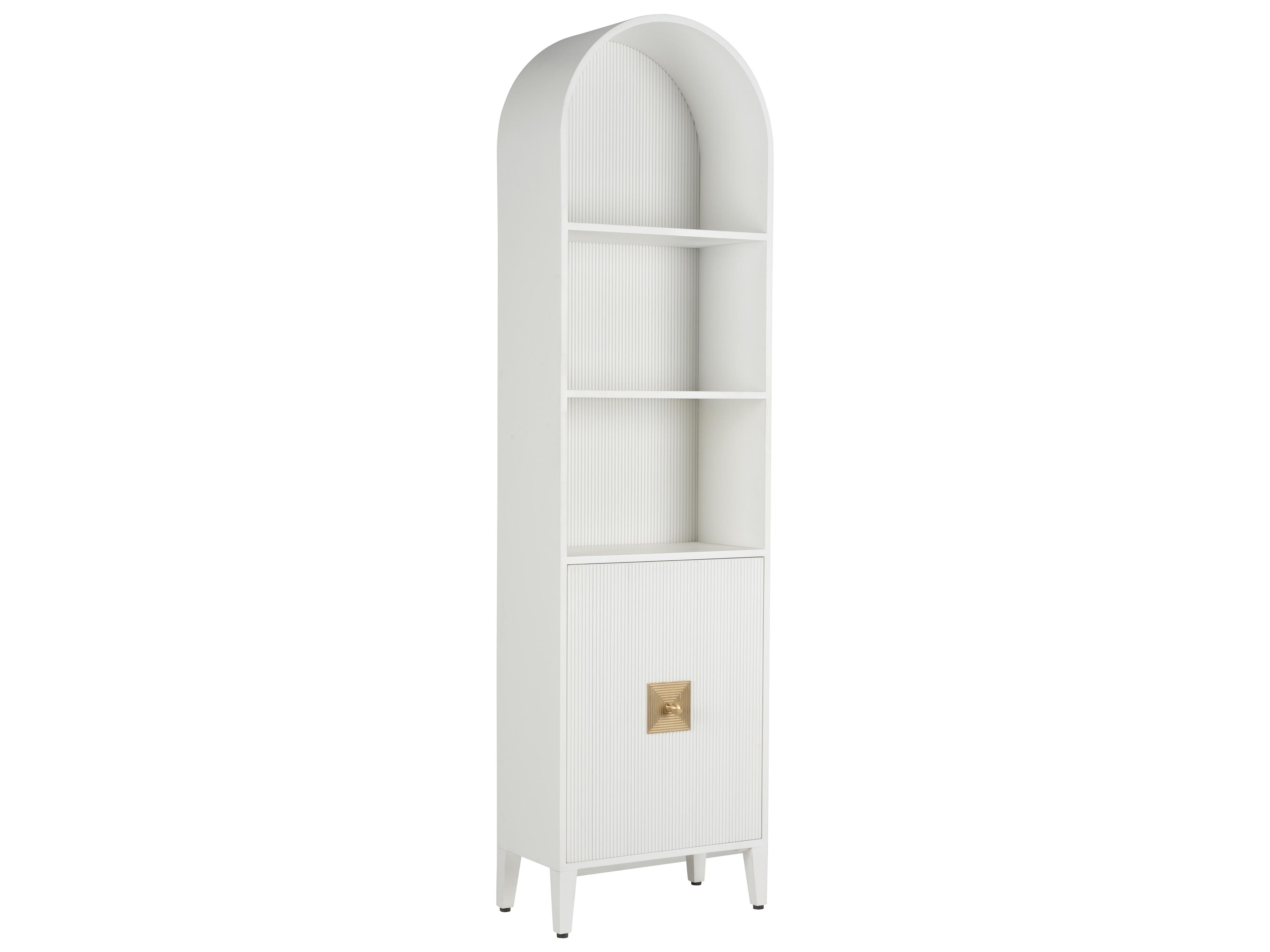 Elizabeth Wicker White Cream Display Cabinet