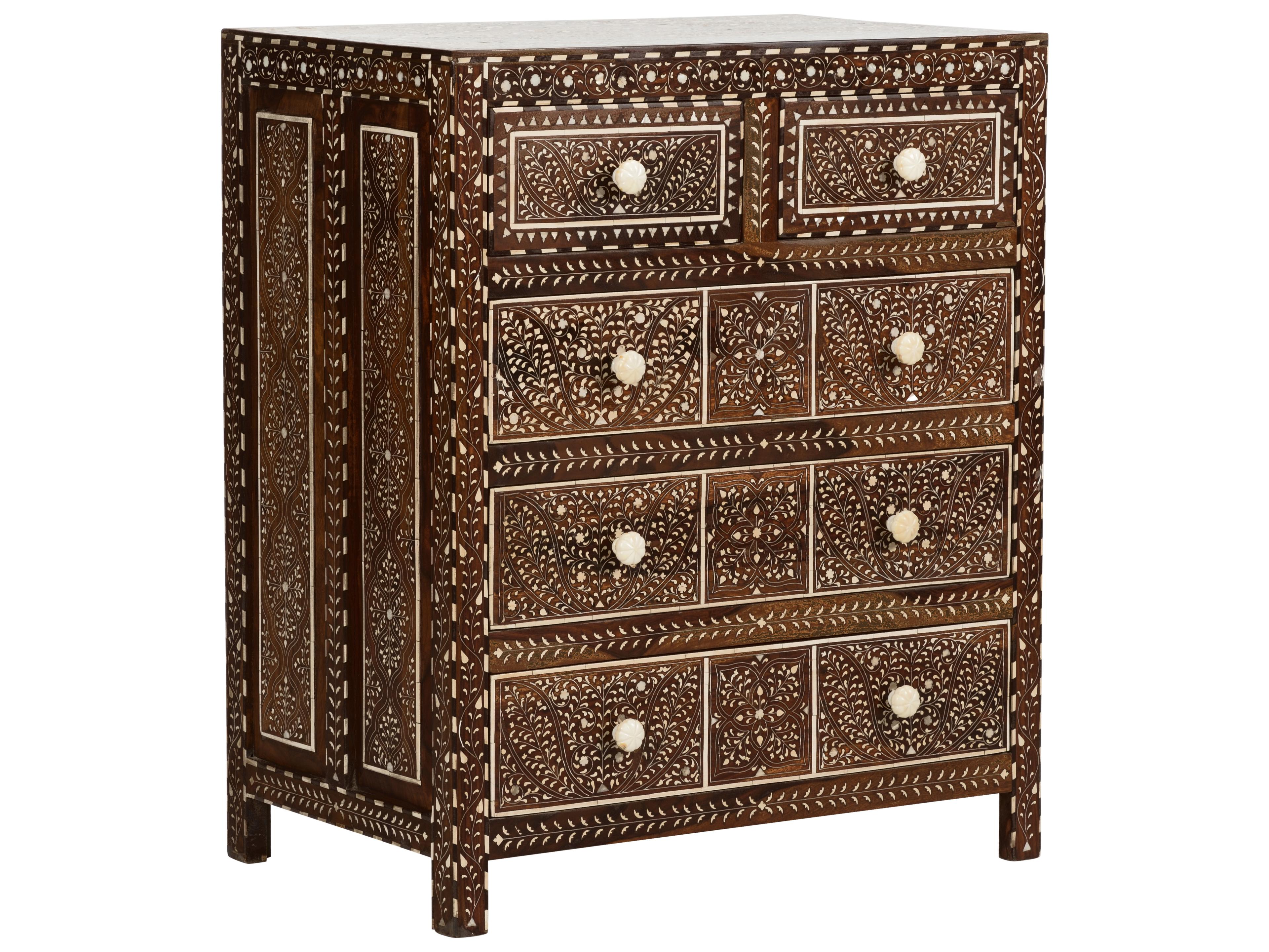 Misc Brown White Cream Accent Chest