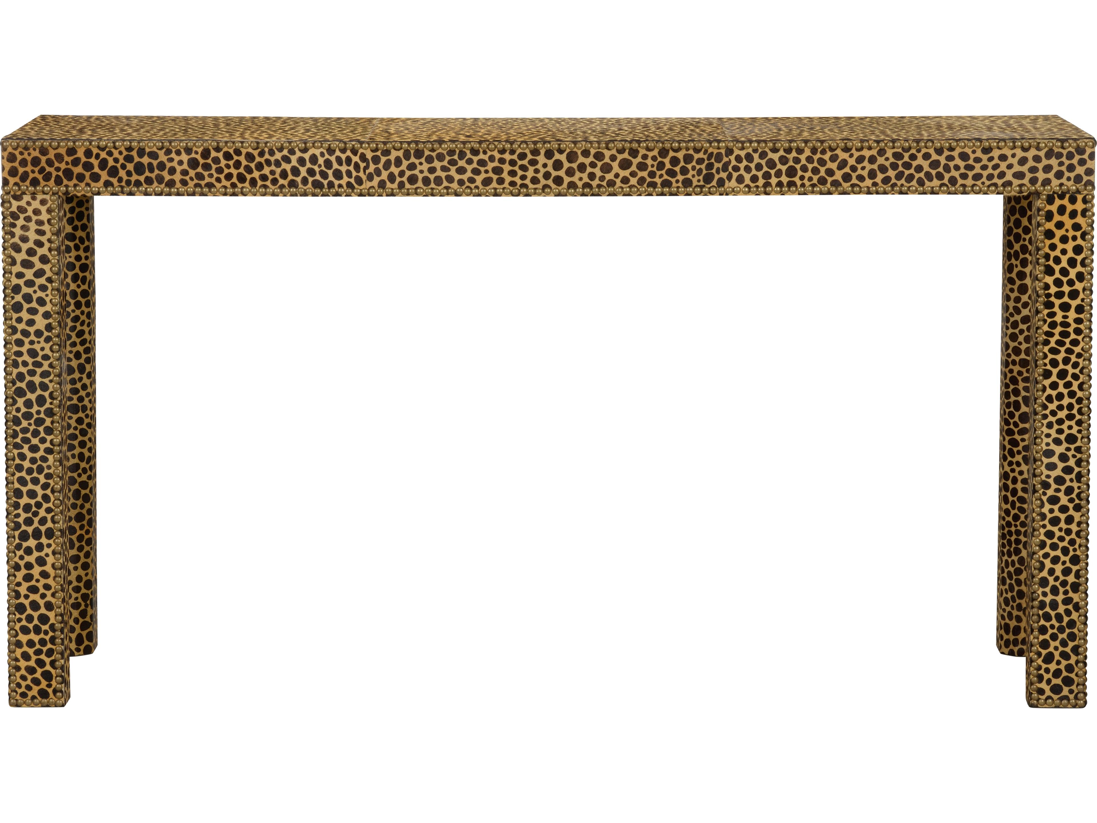 Chelsea House Misc Rectangular Fabric Brown Black Console Table