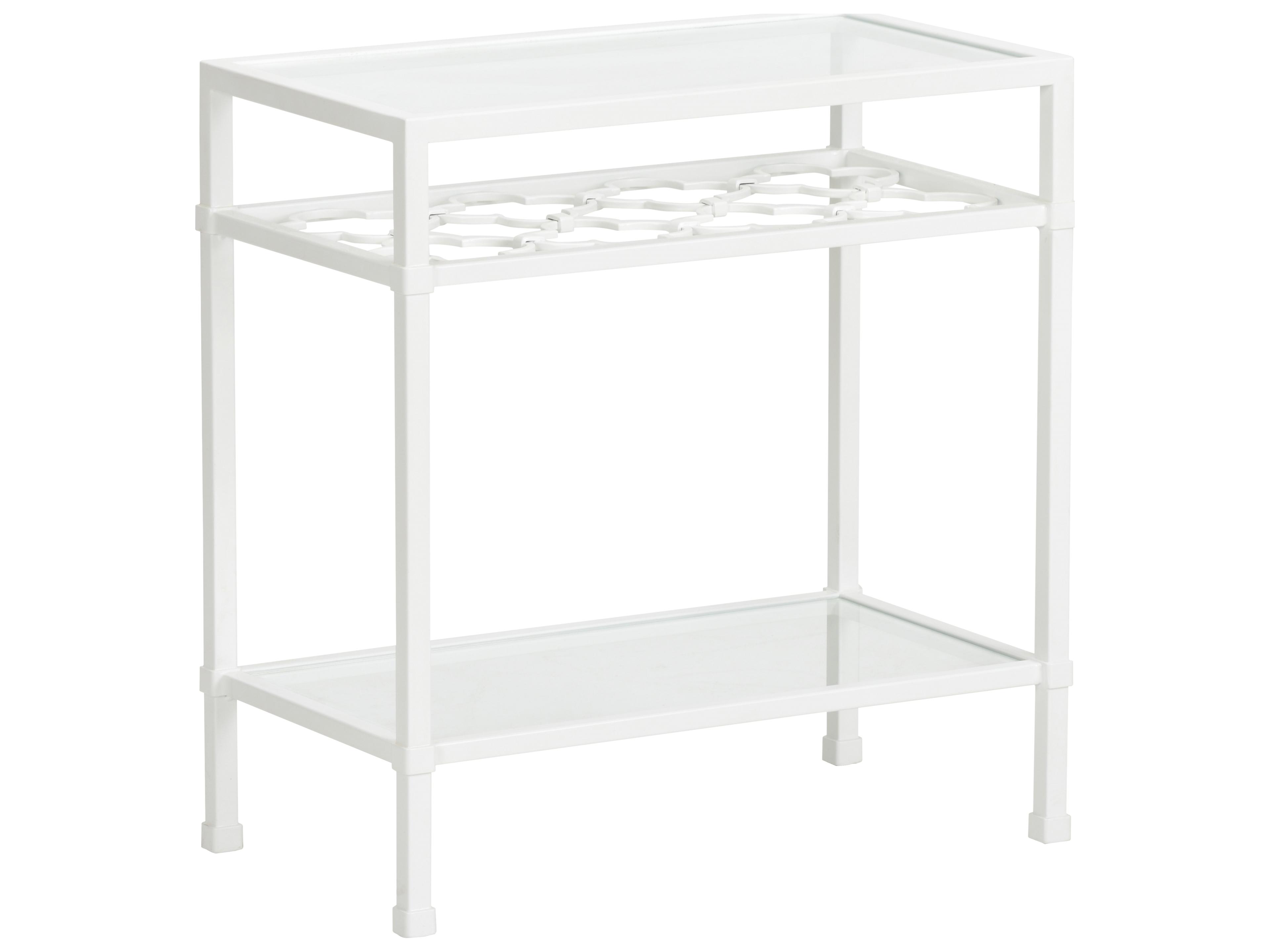 Chelsea House Bill Cain Rectangular Metal White Cream End Table