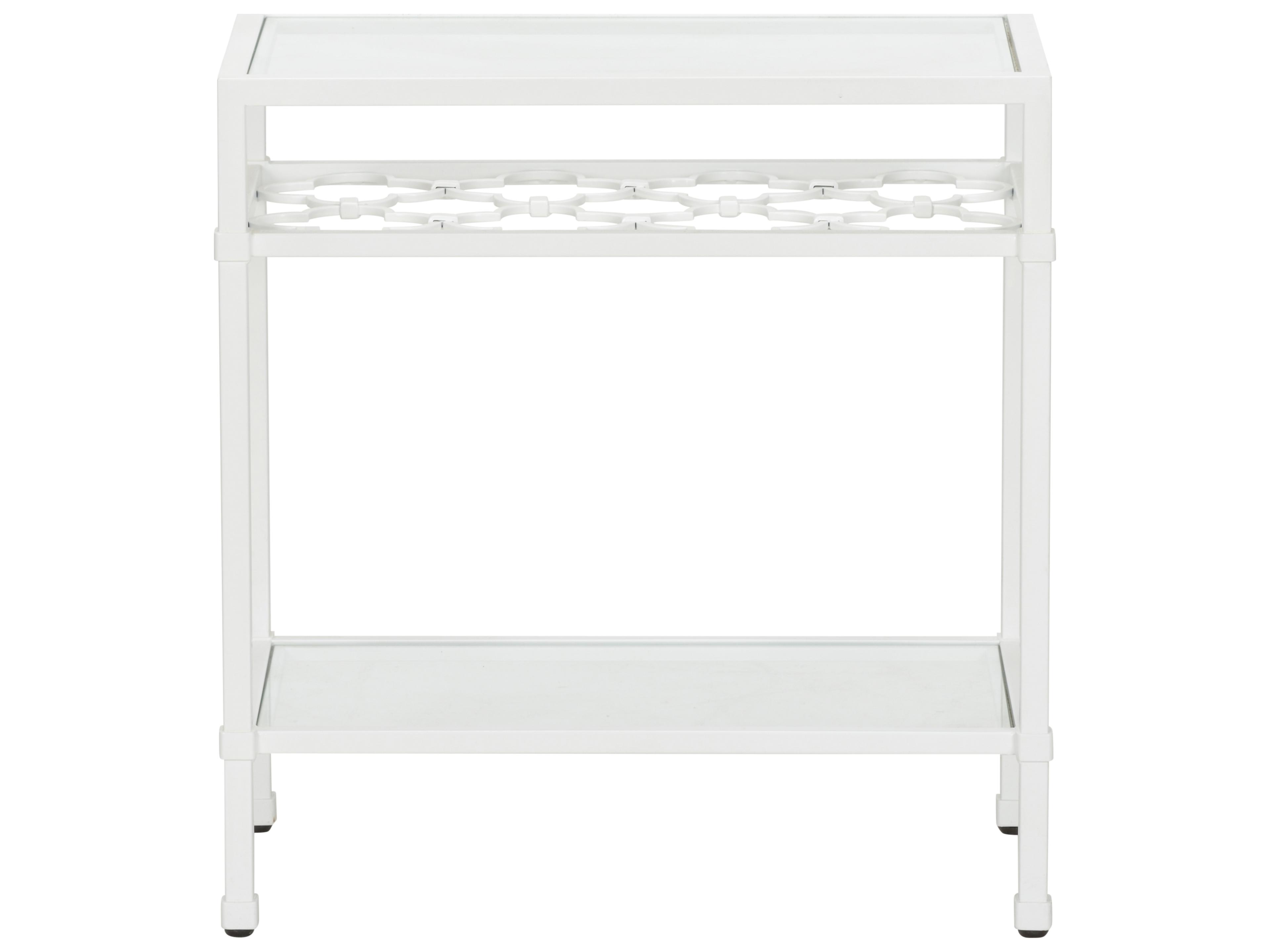 Chelsea House Bill Cain Rectangular Metal White Cream End Table