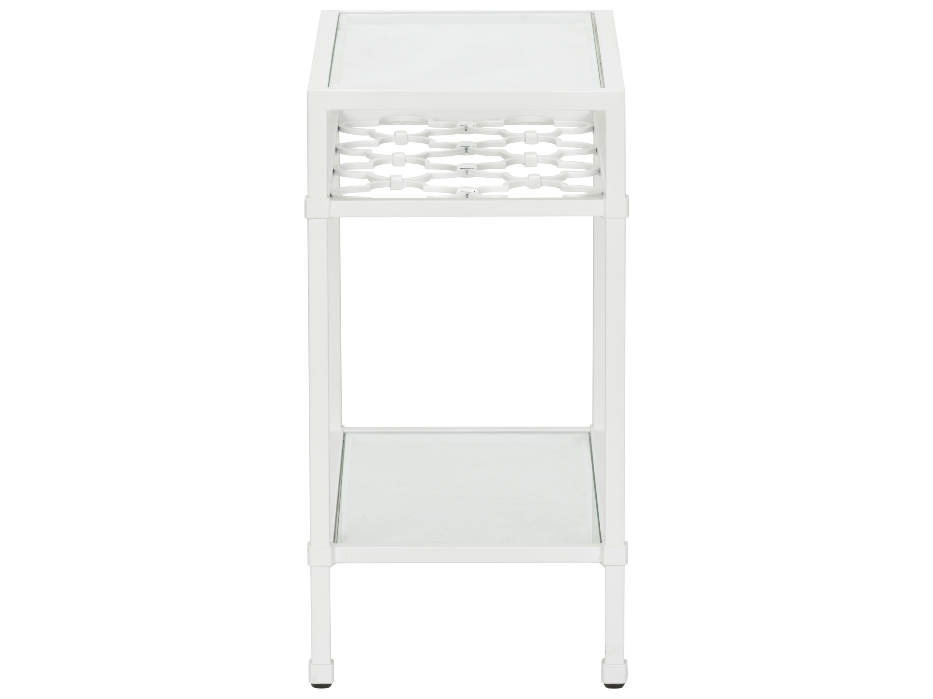 Chelsea House Bill Cain Rectangular Metal White Cream End Table