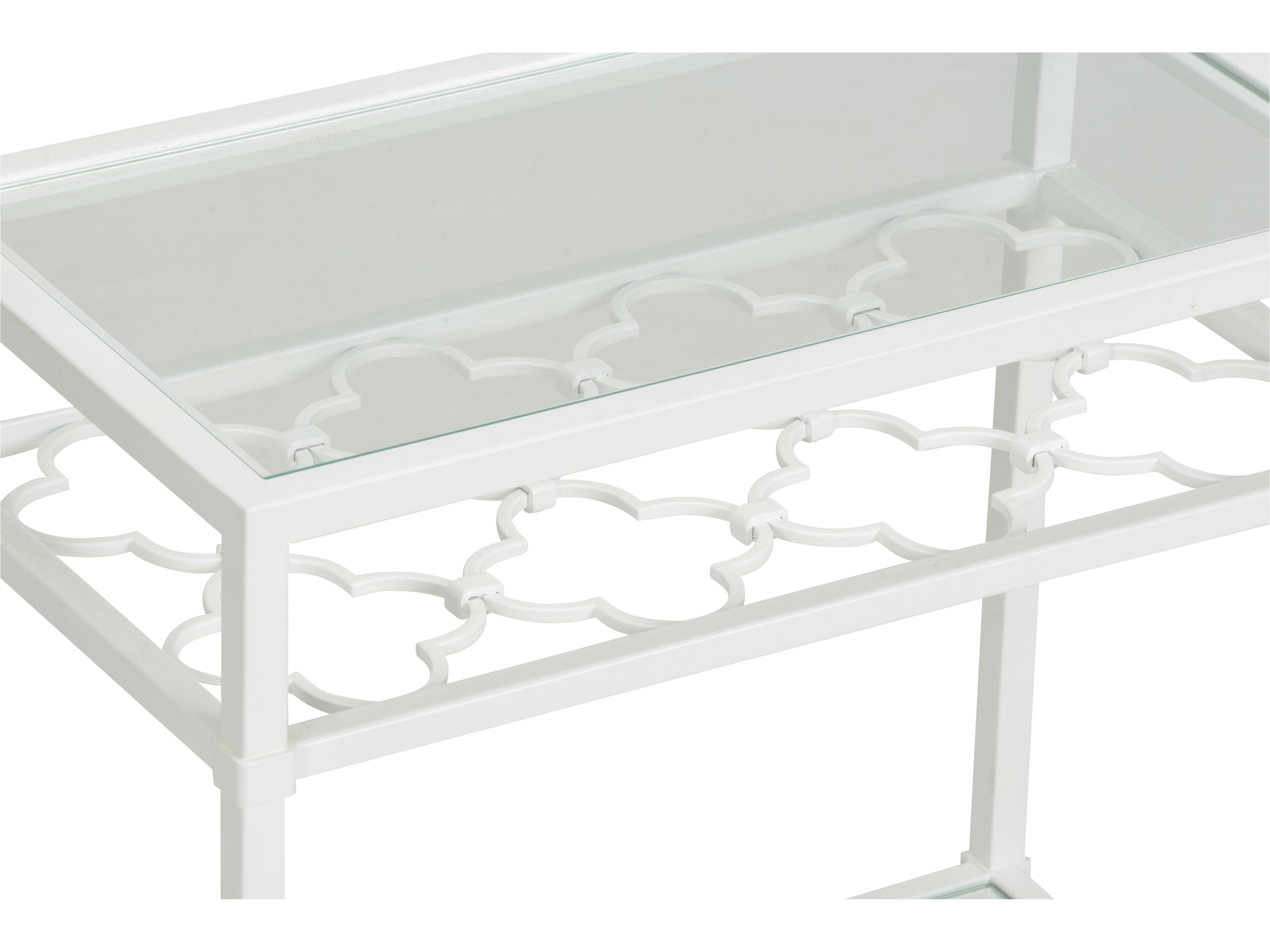 Chelsea House Bill Cain Rectangular Metal White Cream End Table