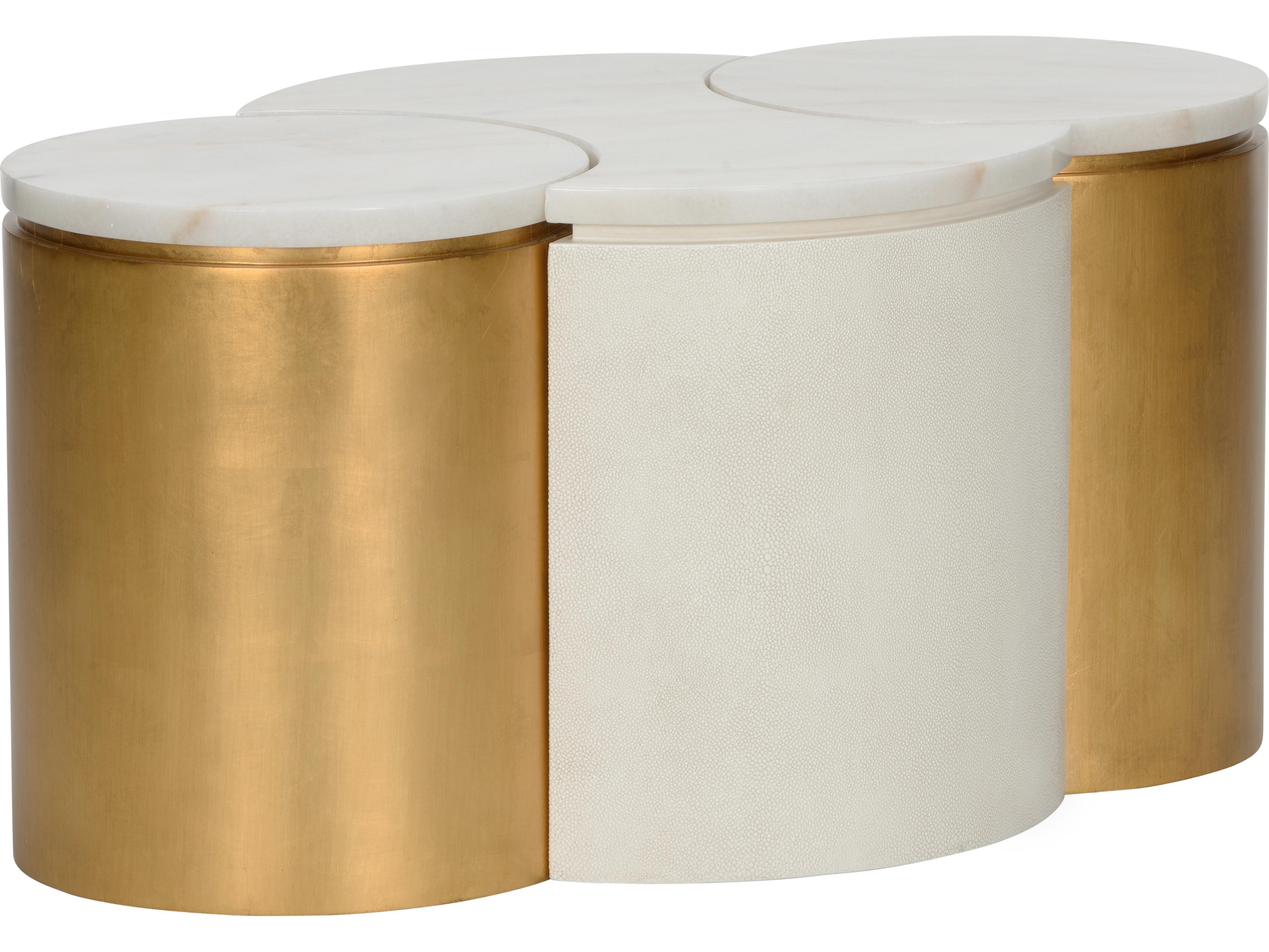 Bradshaw Orrell Marble White Cream Gold Coffee Table Set