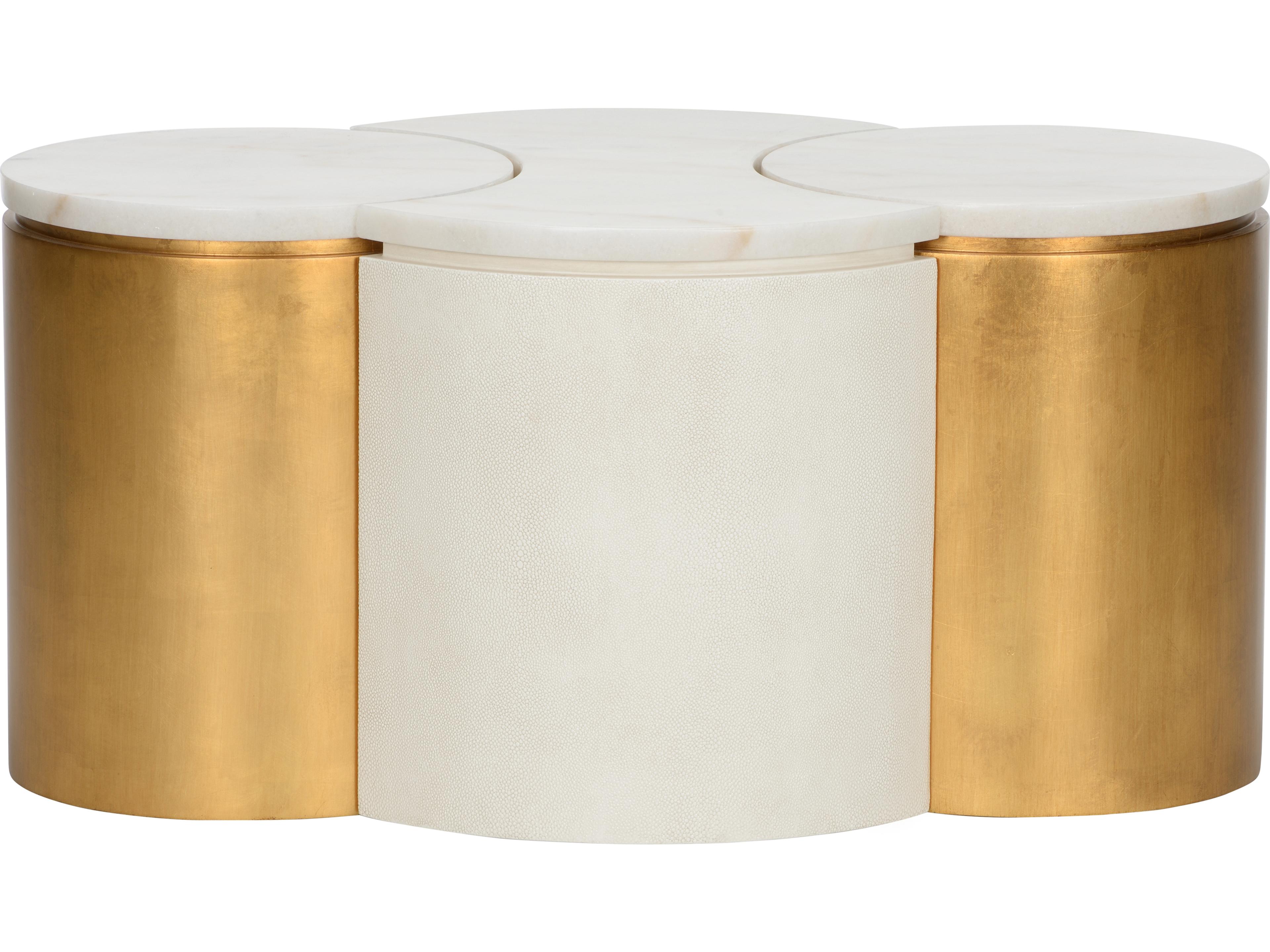 Chelsea House Bradshaw Orrell Marble White Cream Gold Coffee Table Set