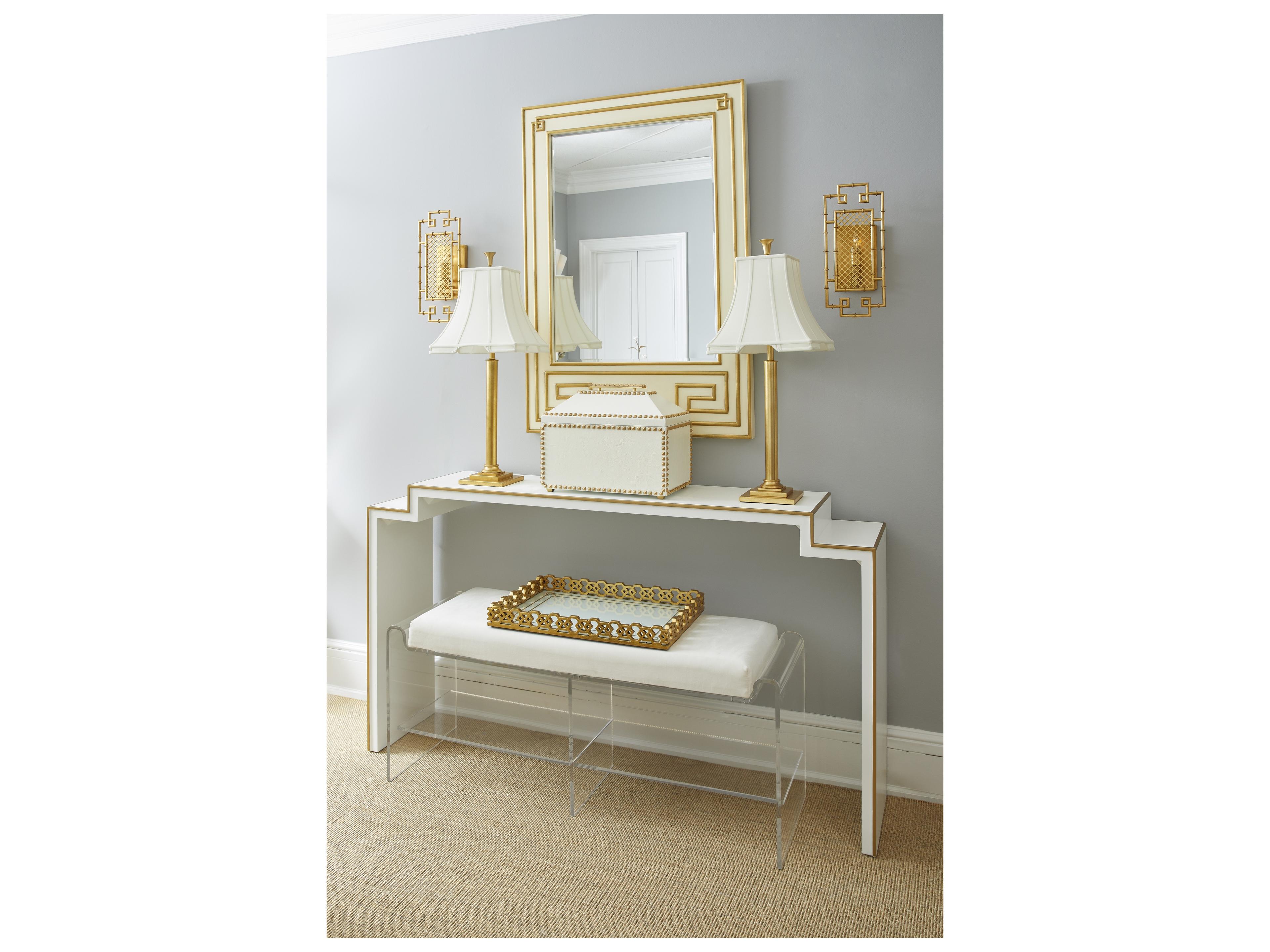 Chelsea House Bradshaw Orrell Greek Hall Brown White Cream Gold Wall Mirror Rectangular