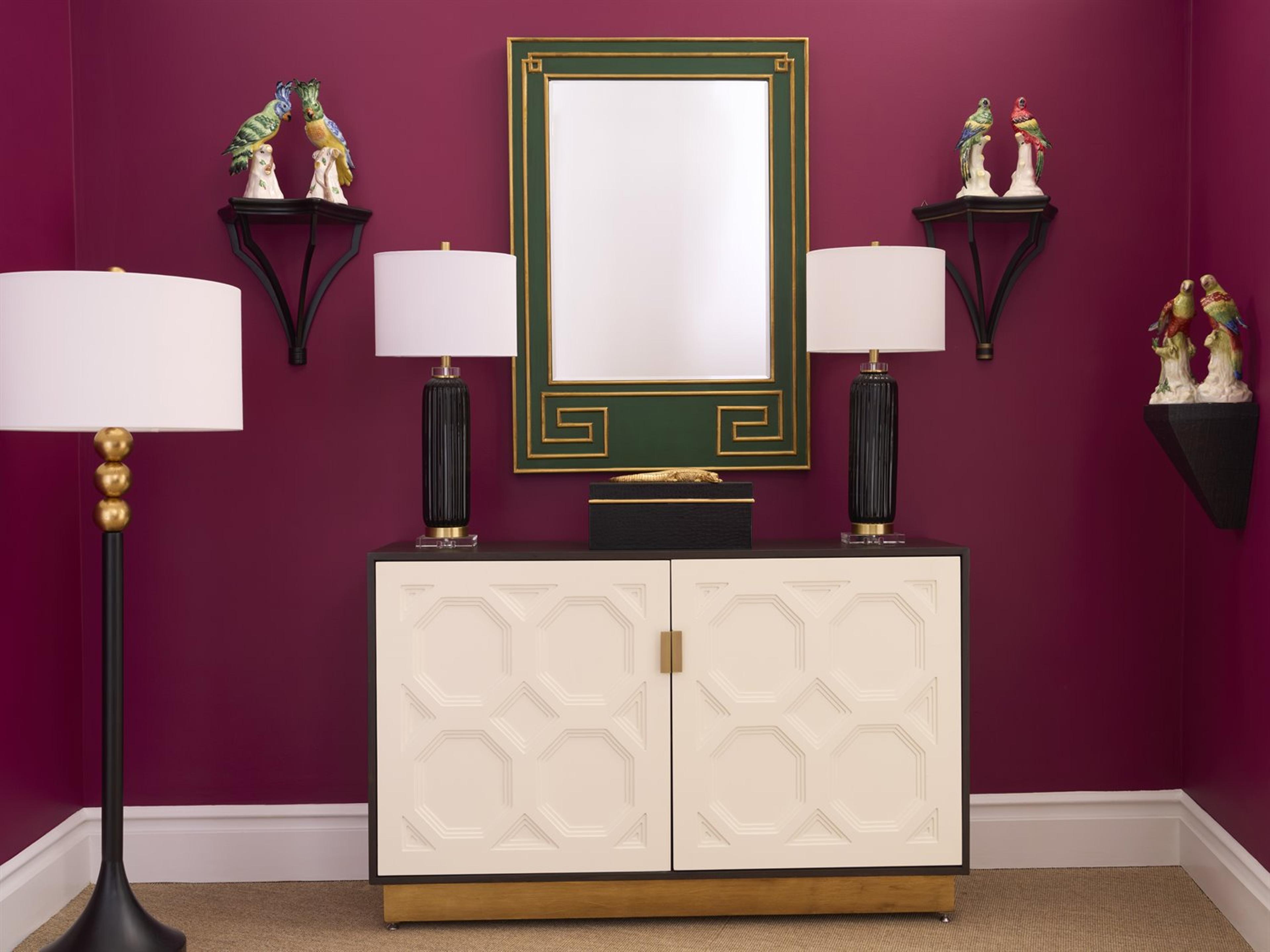Chelsea House Bradshaw Orrell Greek Hall White Cream Gold Green Wall Mirror Rectangular