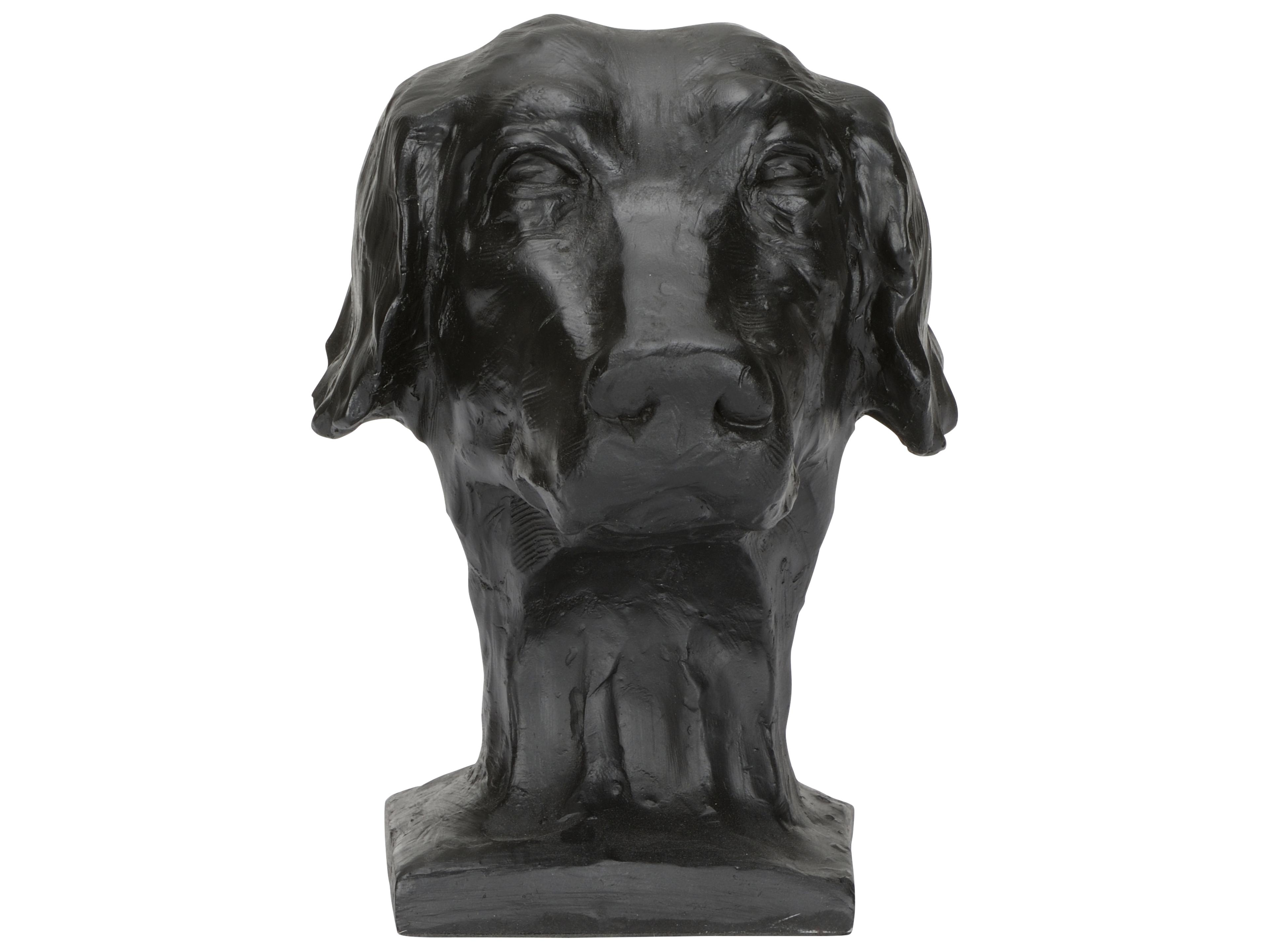 Chelsea House Bill Cain Dog White Cream Black Sculpture