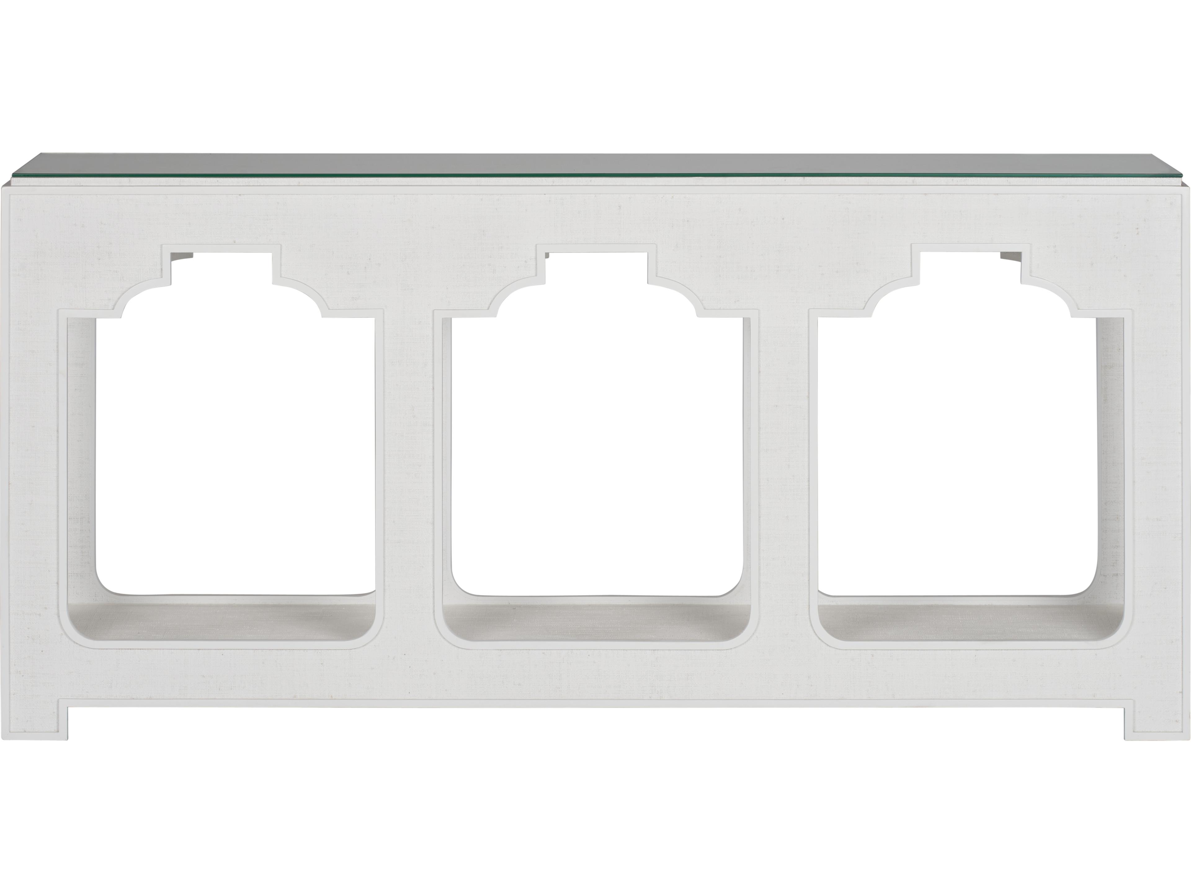 Chelsea House Rectangular Glass White Clear Console Table