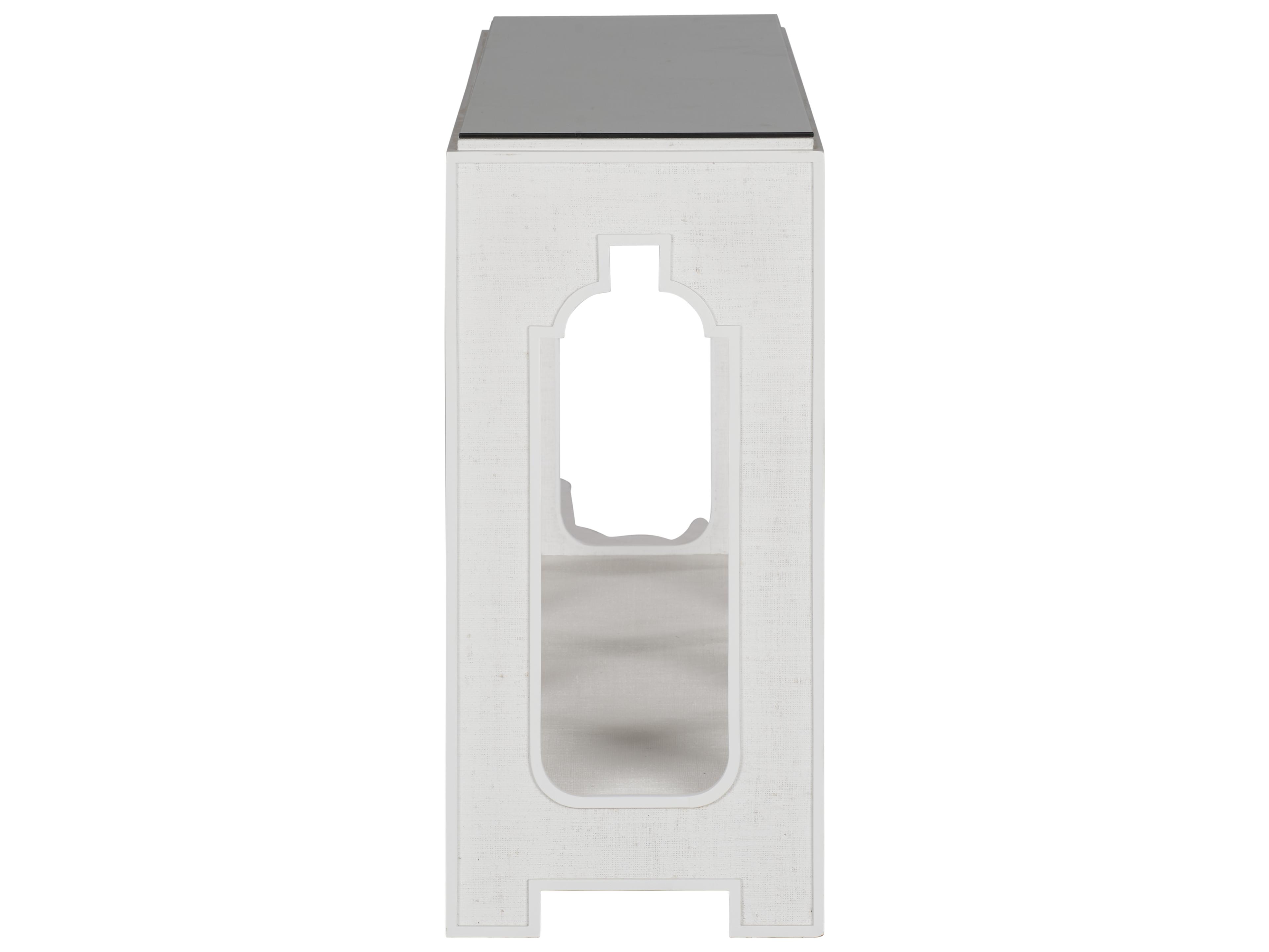 Chelsea House Rectangular Glass White Clear Console Table