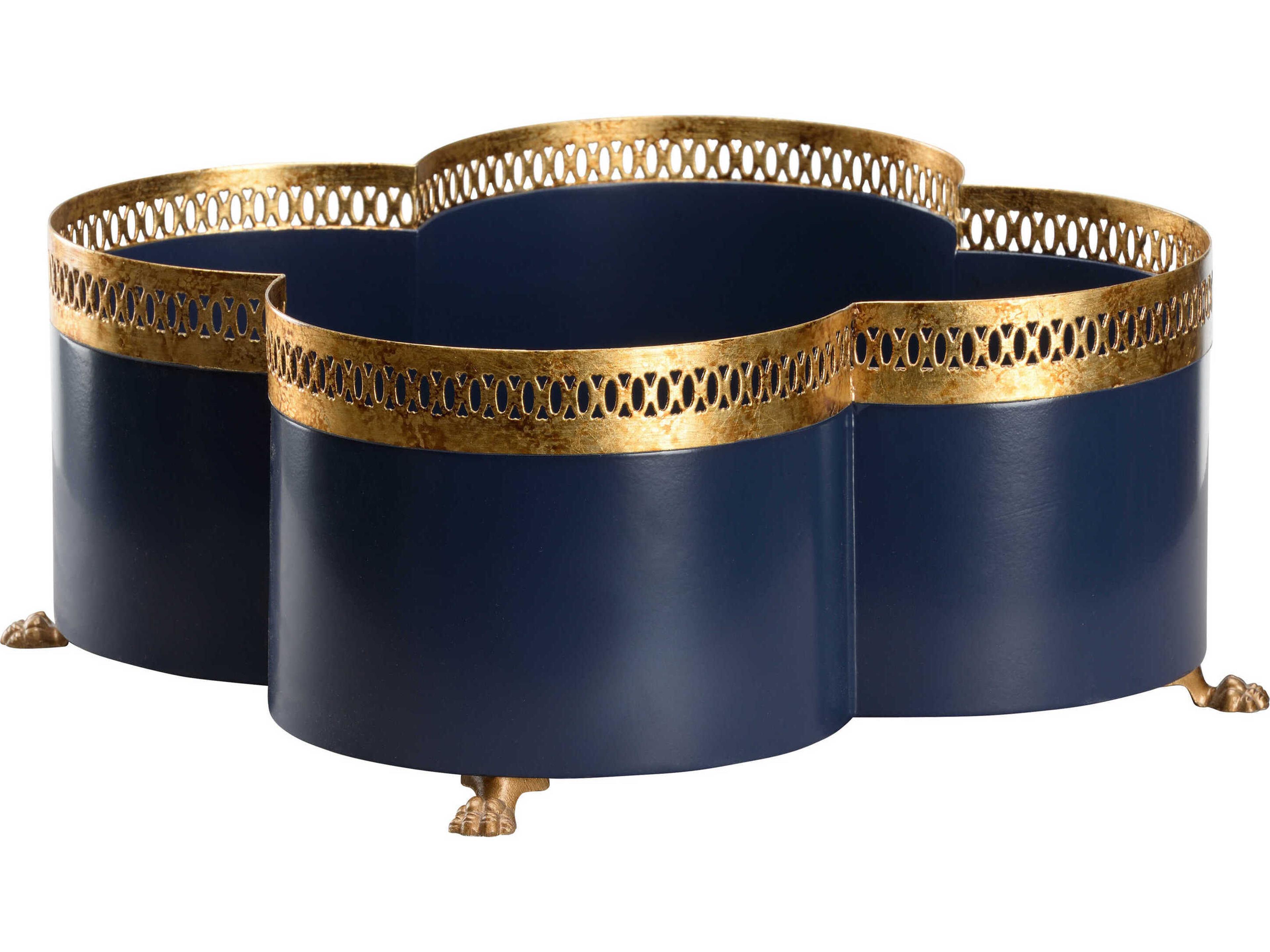 Tracery Navy Blue Cachepot