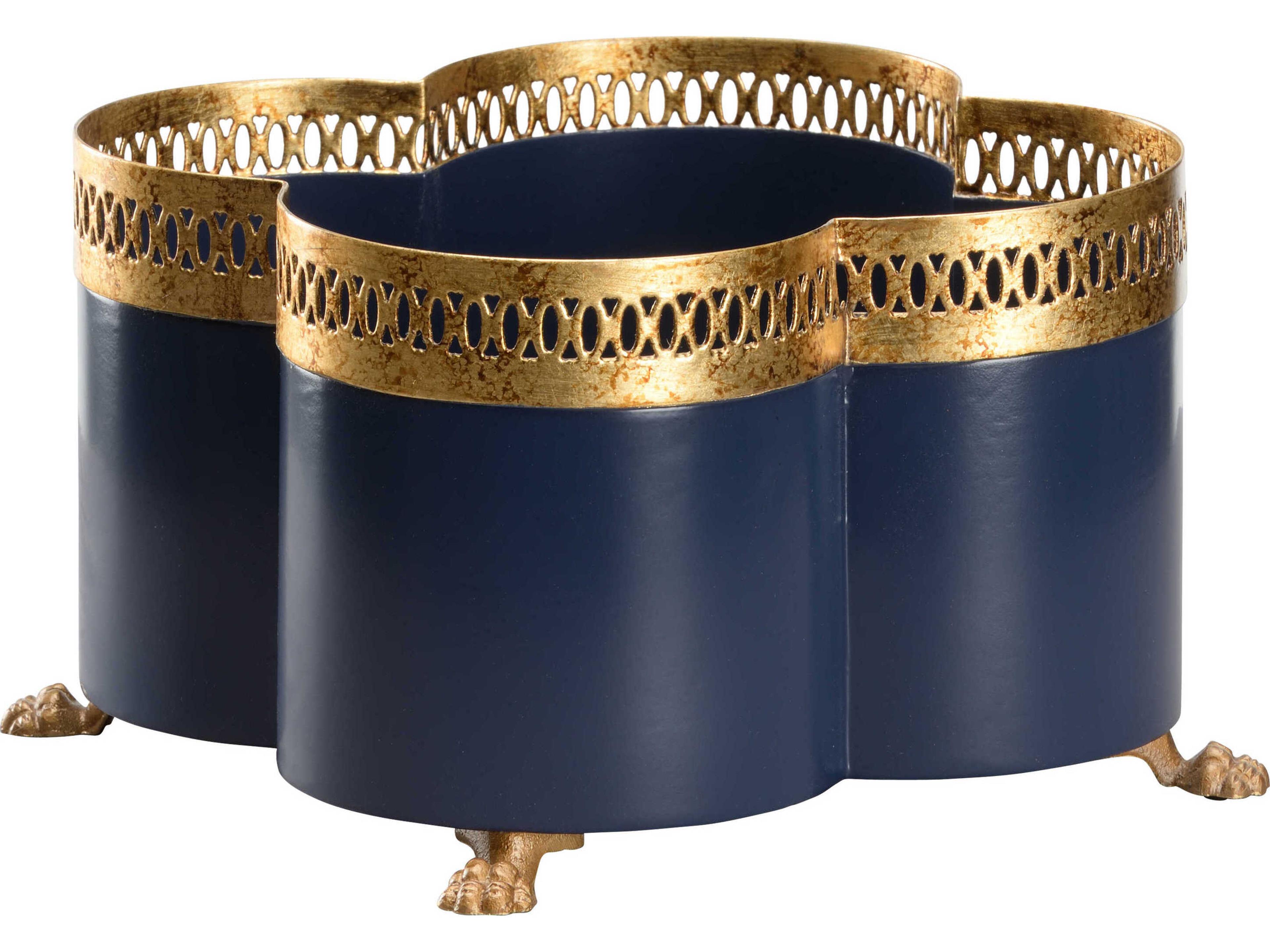 Tracery Navy Blue Cachepot