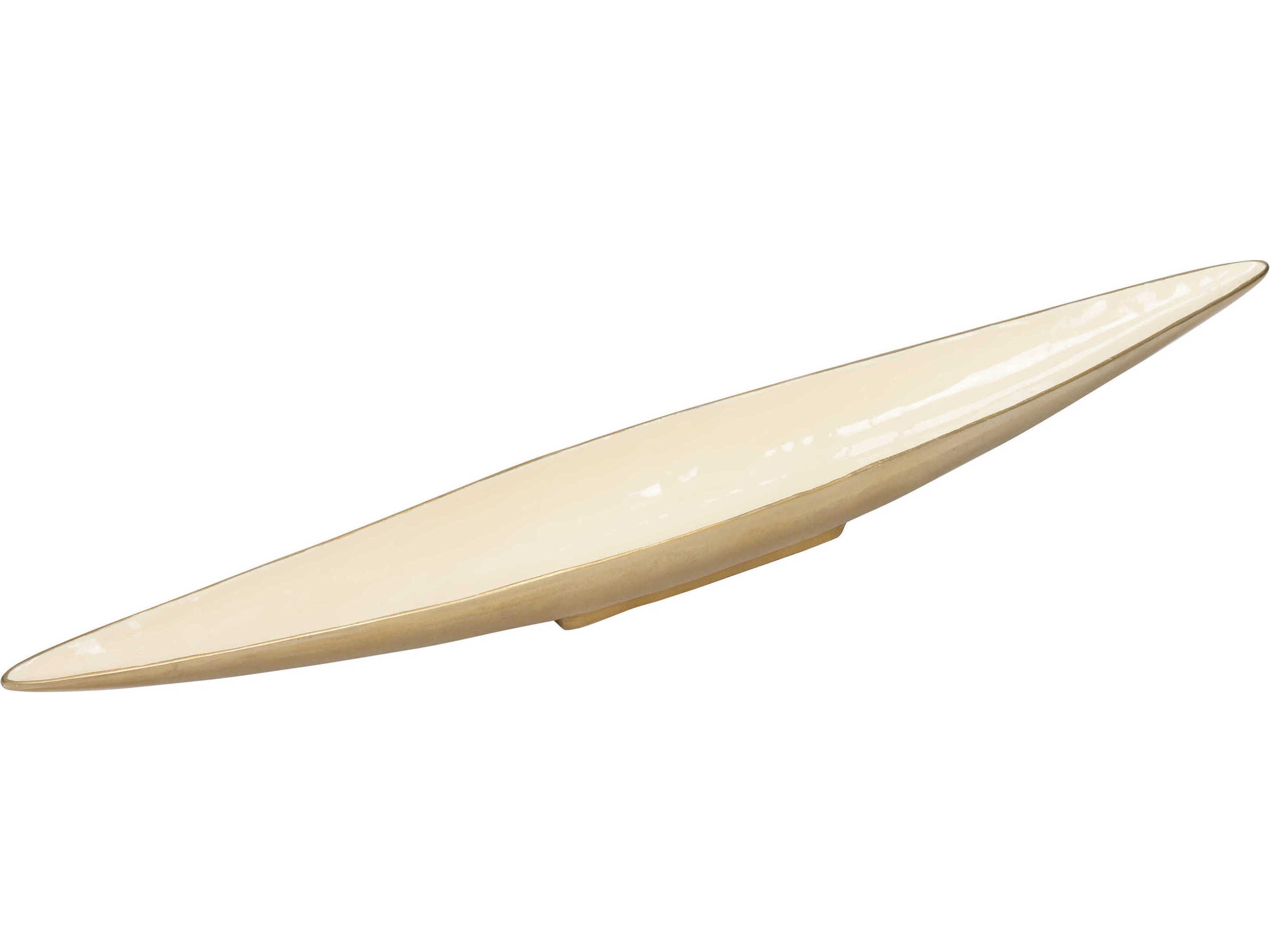 Chelsea House Elongated Cream Enameled Decorative Bowl