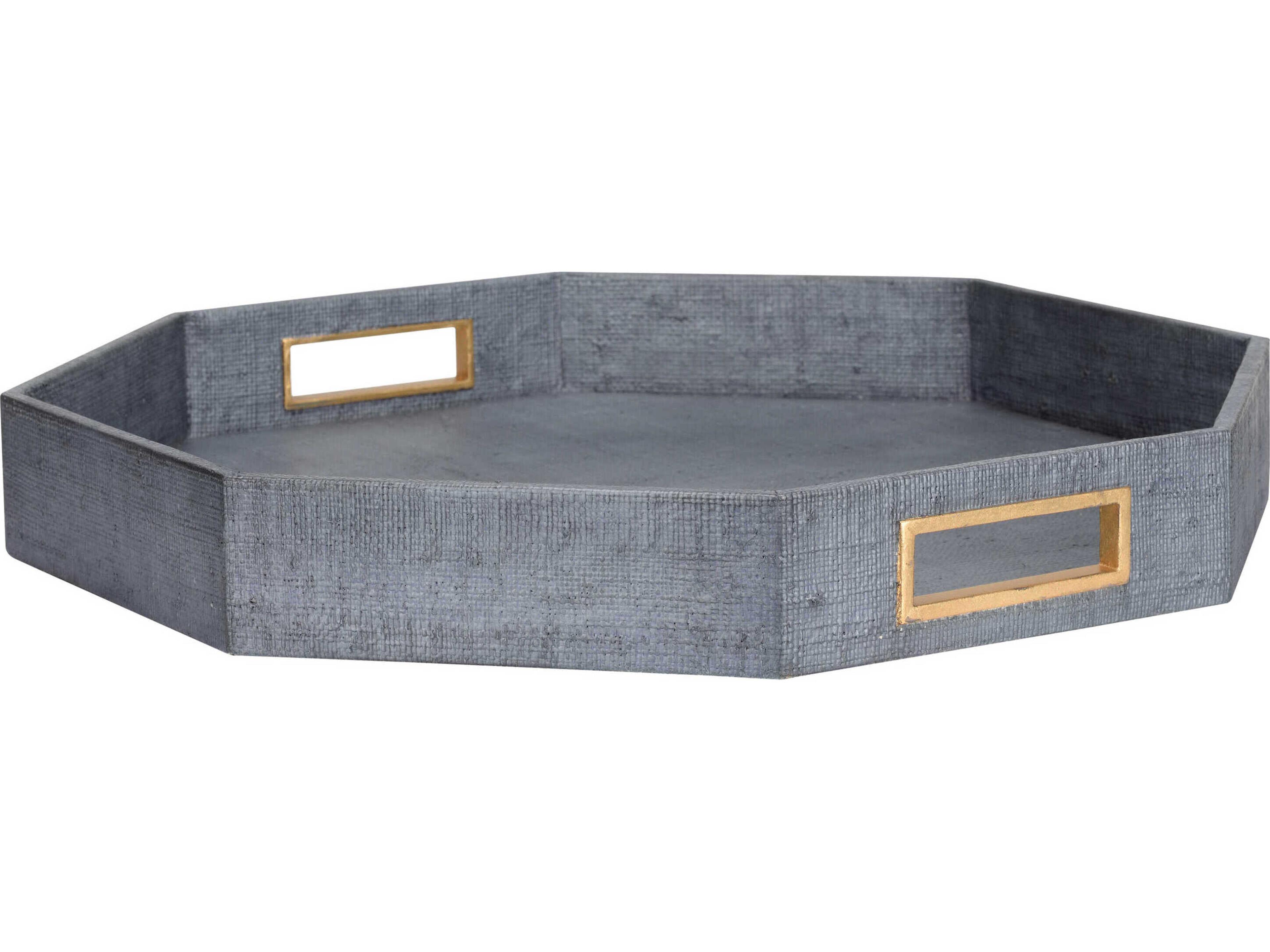 Chelsea House Royal Oak Blue Gold Leaf Tray